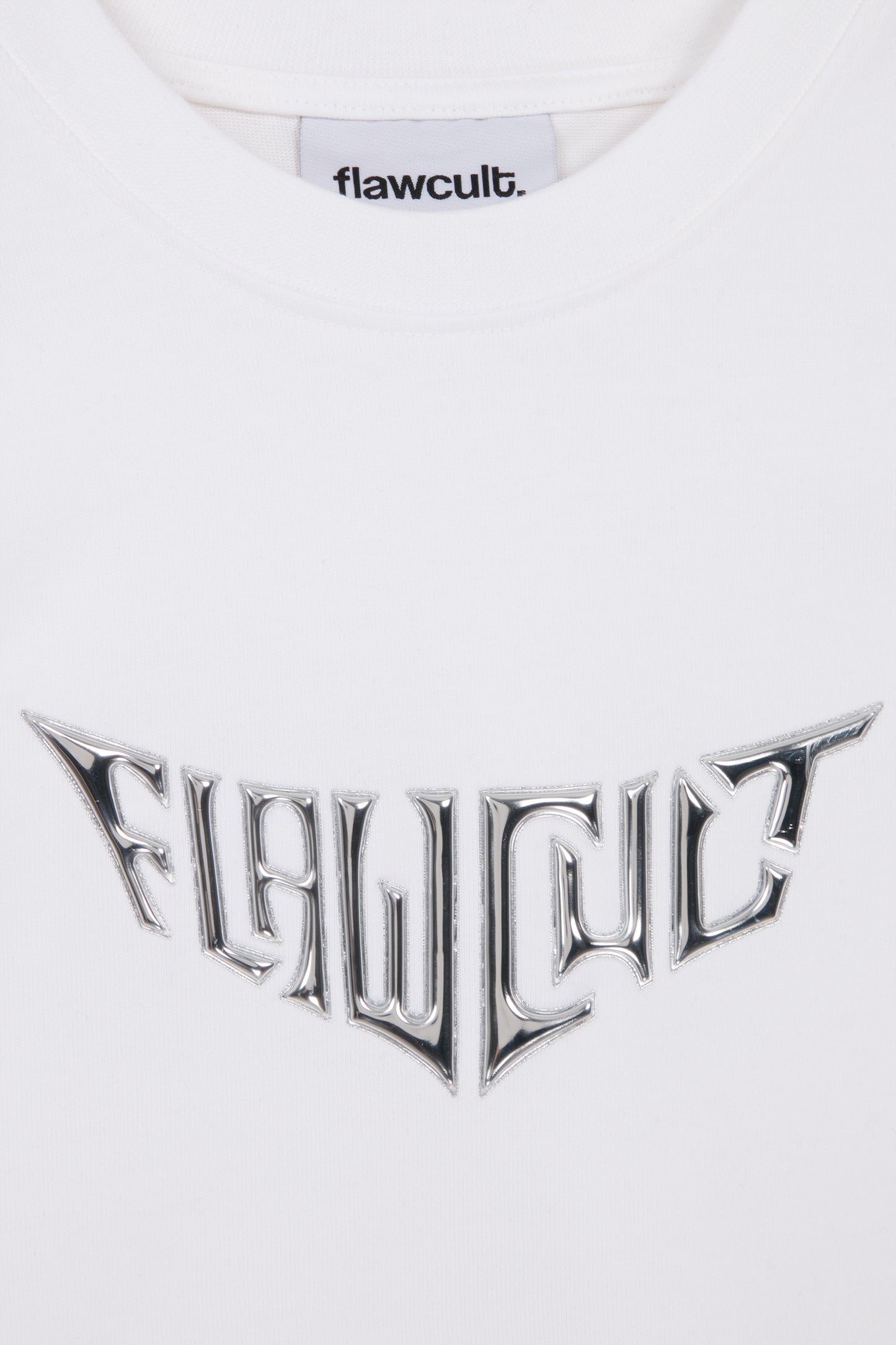 Flawcult Hologram White Print Tee