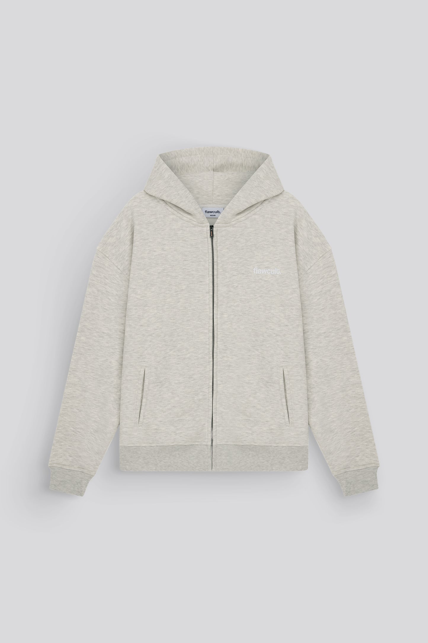 Basic Snow Melange Zip Hoodie