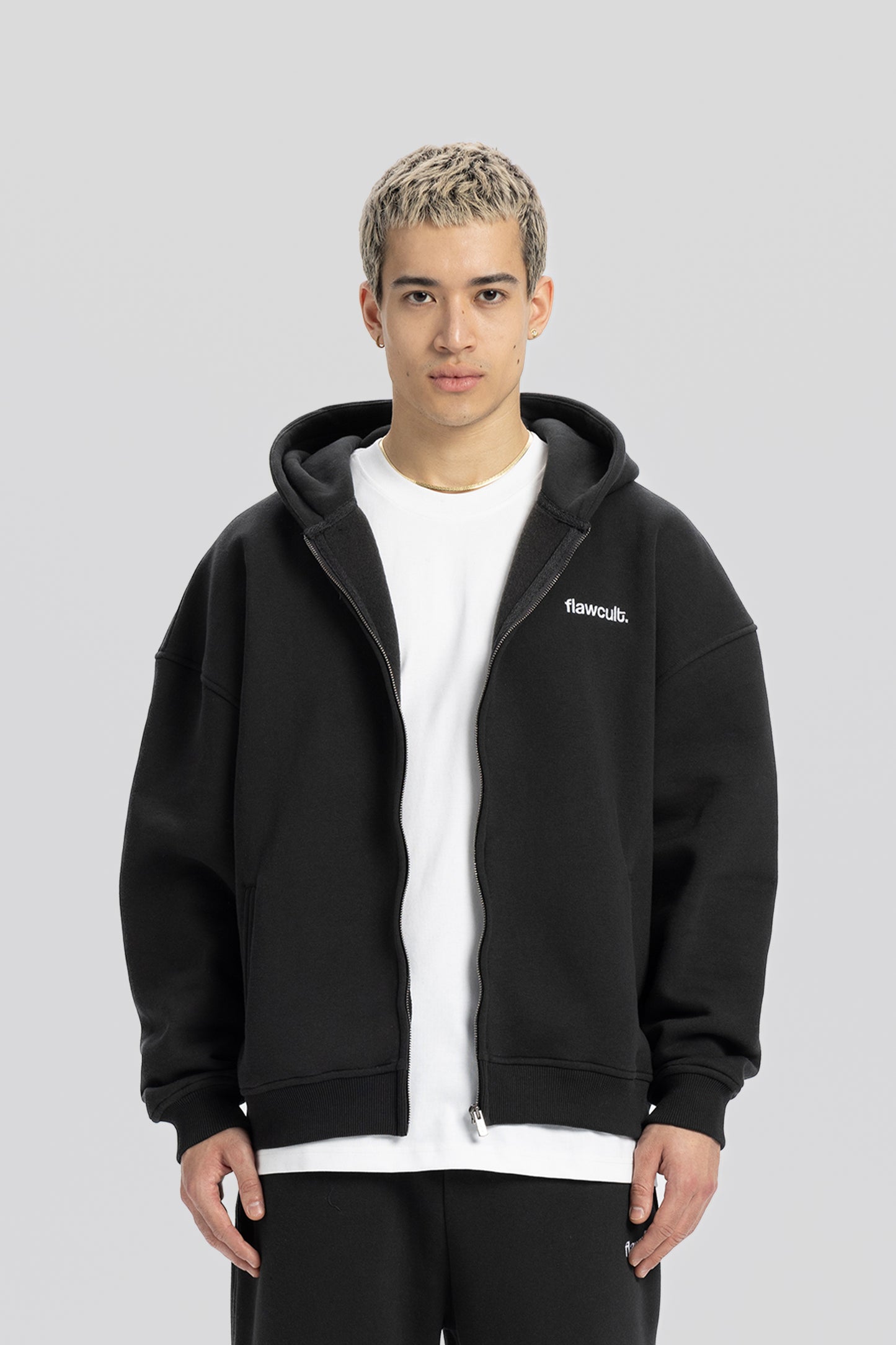 Basic Anthracite Zip Hoodie