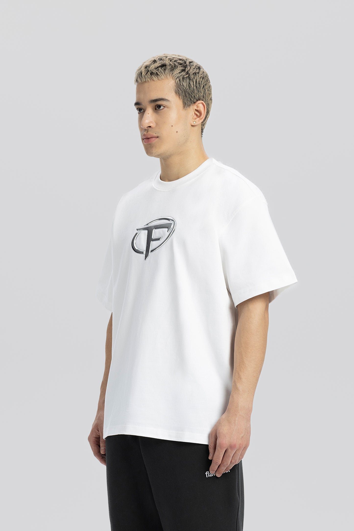 Hype - F Hologram White Print Tee