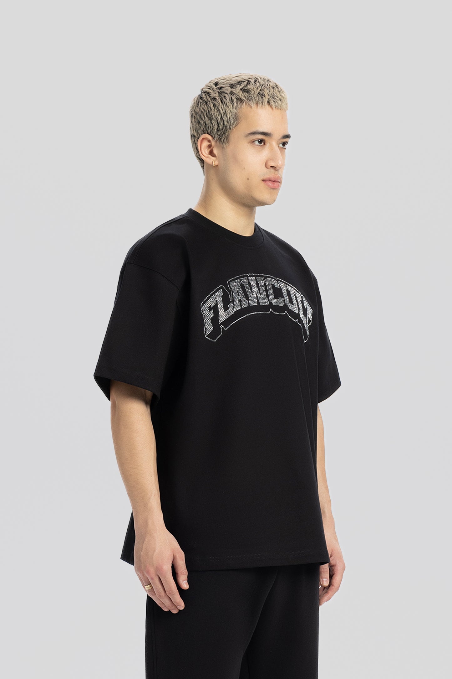 Flawcult Rhinestone Black Tee