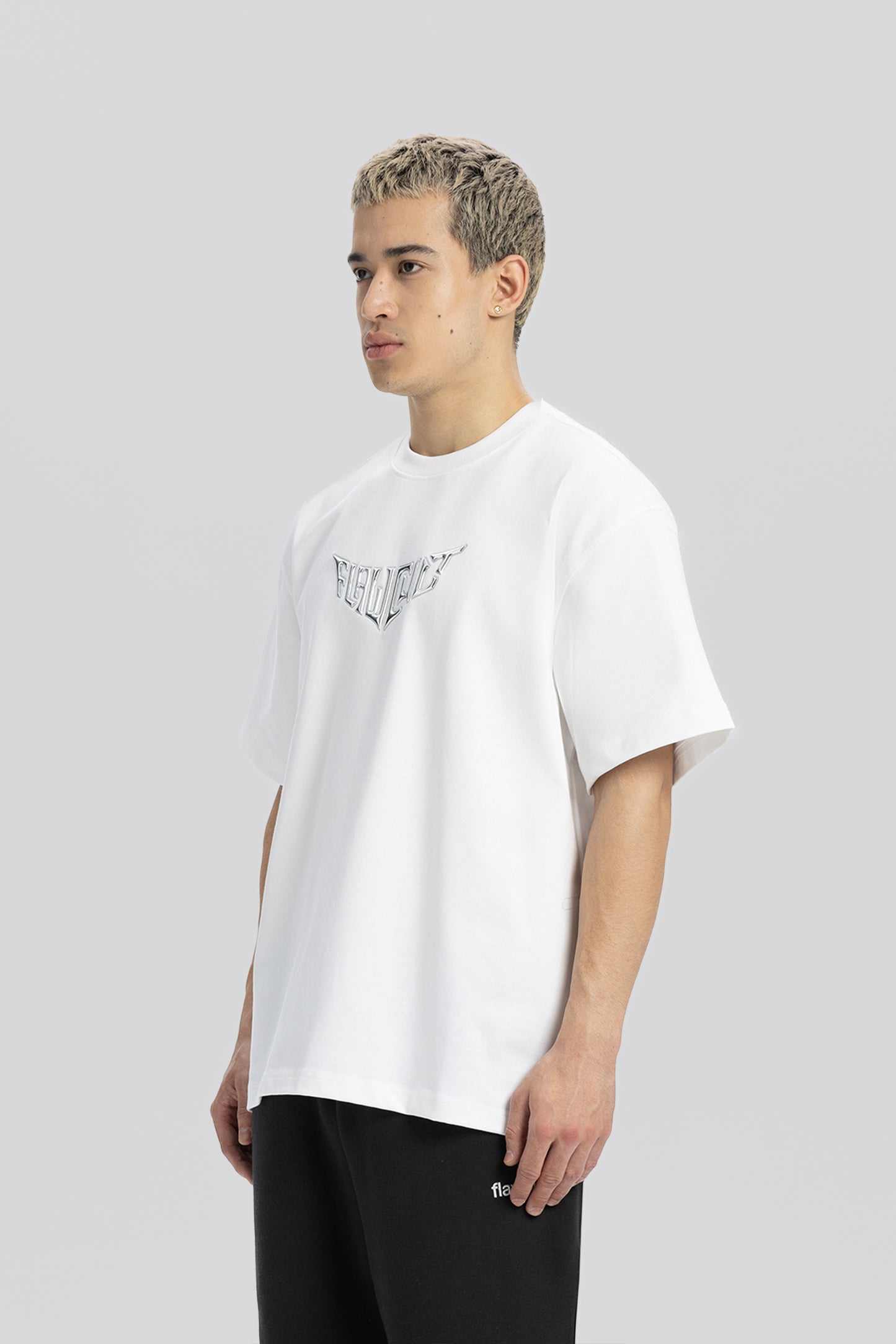 Flawcult Hologram White Print Tee
