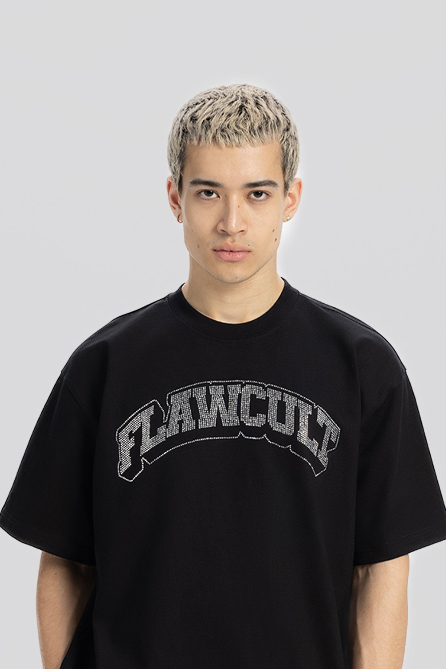 Flawcult Rhinestone Black Tee