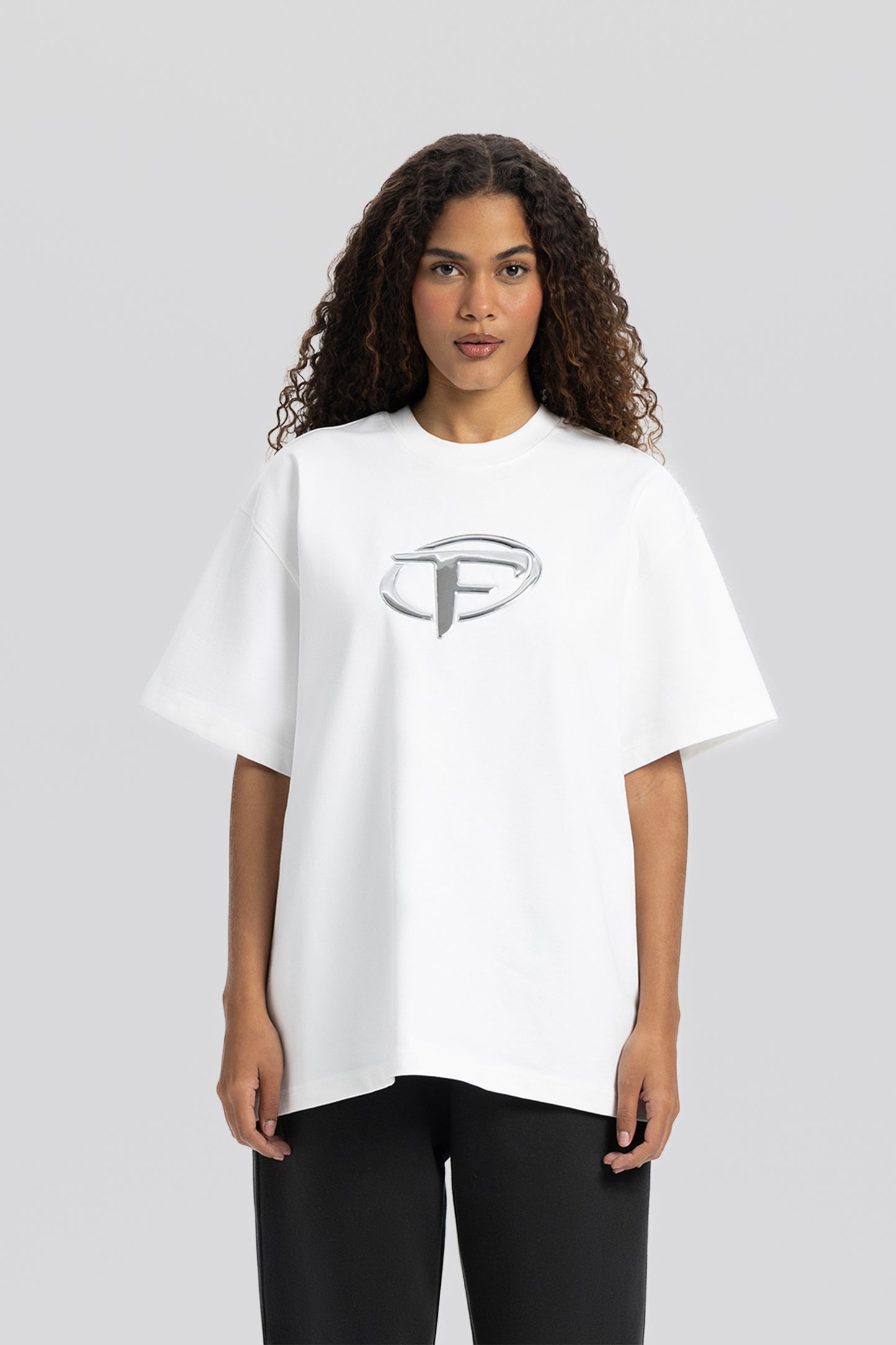 Hype - F Hologram White Print Tee