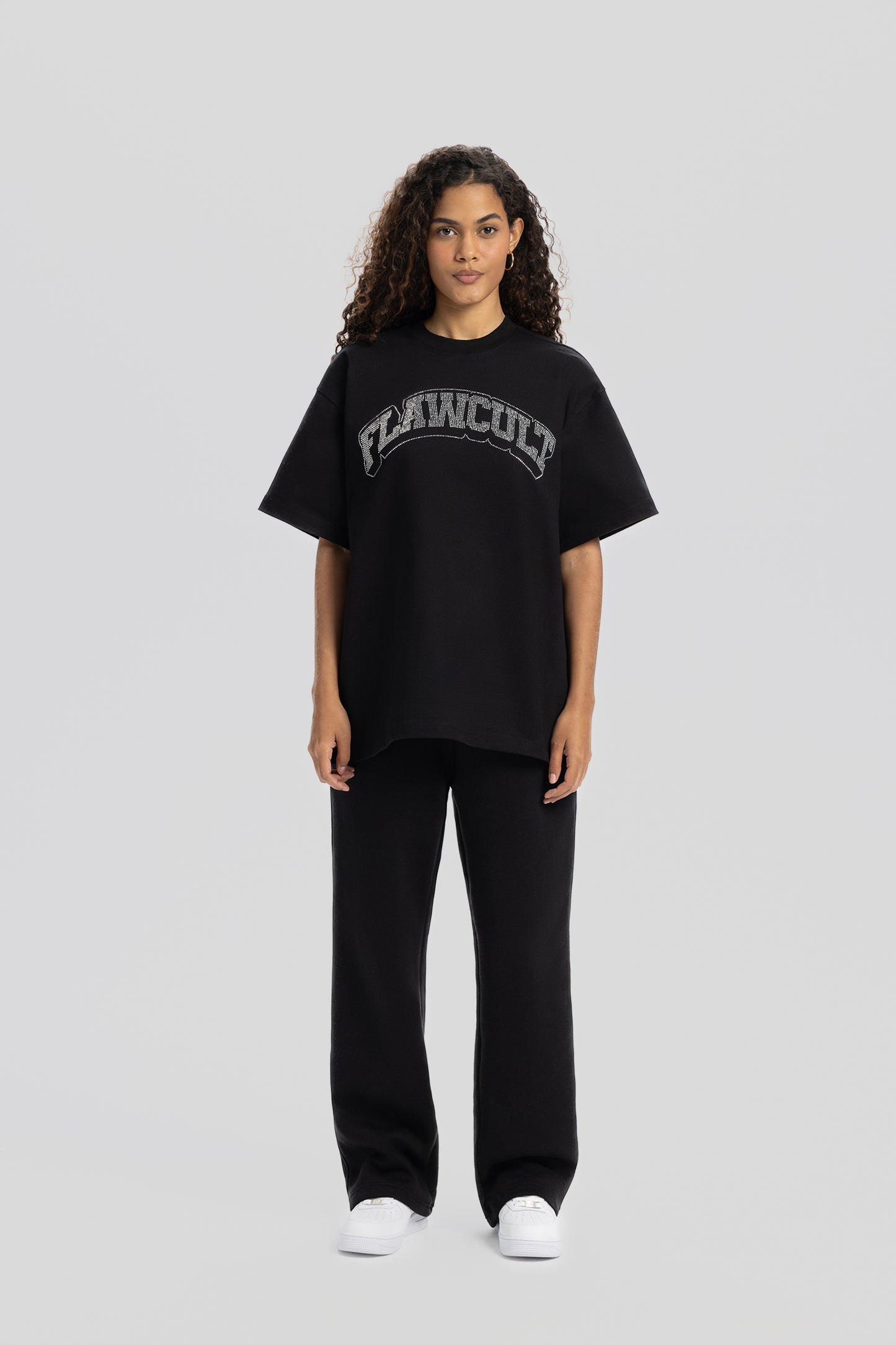 Flawcult Rhinestone Black Tee