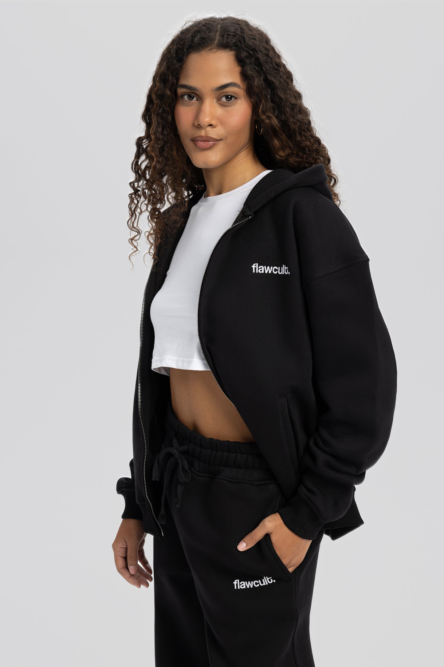 Basic Black Zip Hoodie