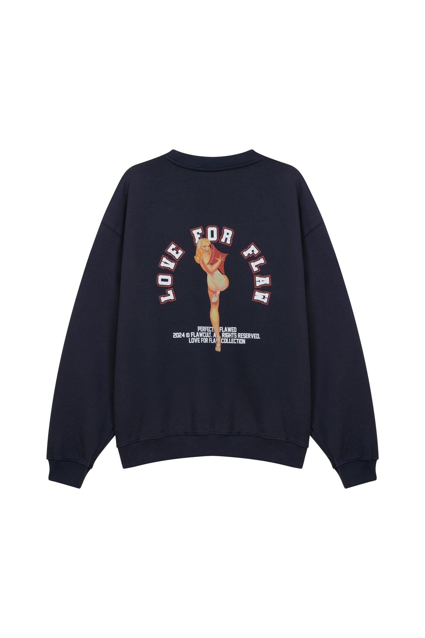 "SHY GIRL" PRINT SWEATSHIRT NAVY