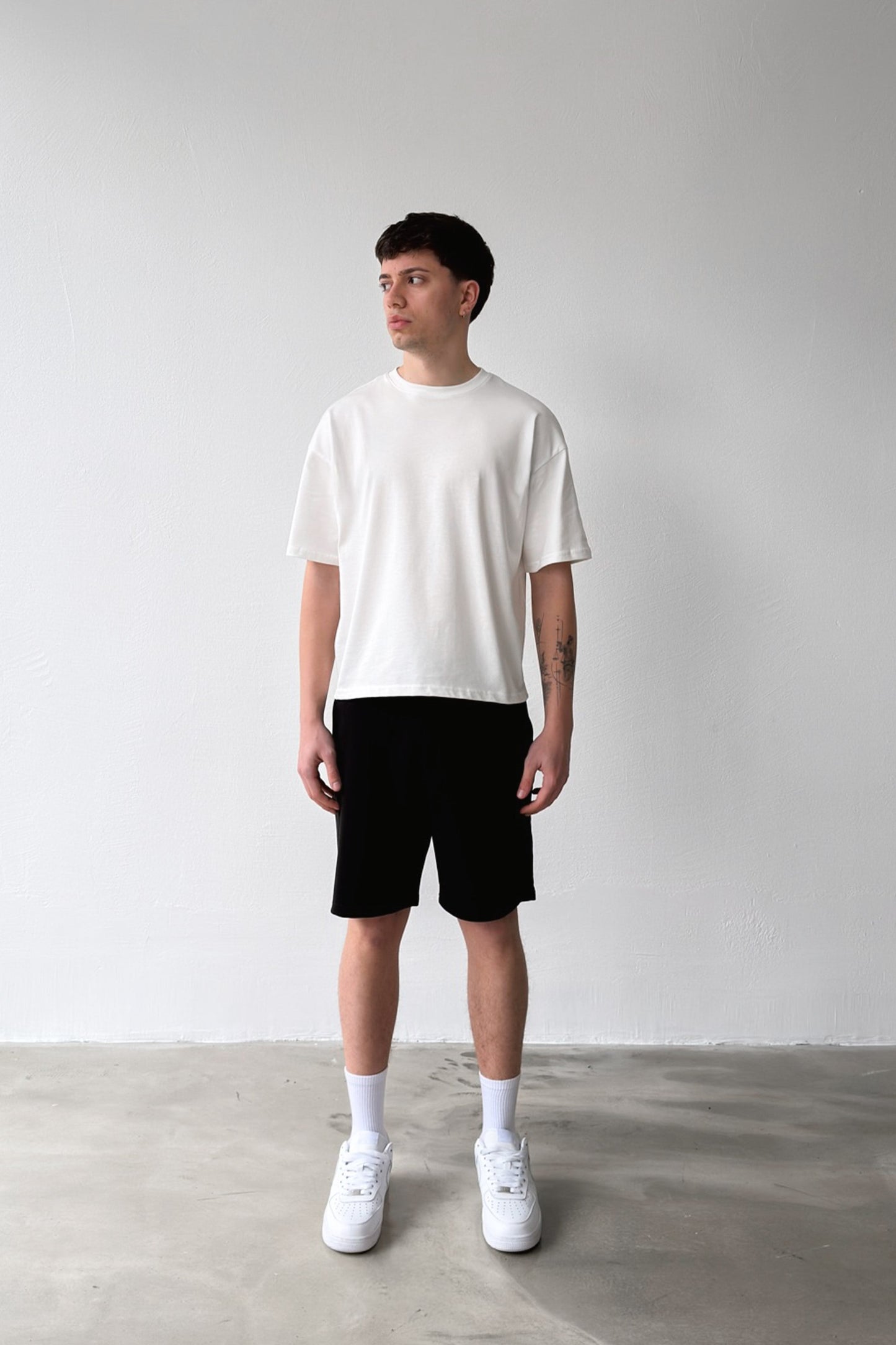 Basic Black Shorts with Elastic Waistband