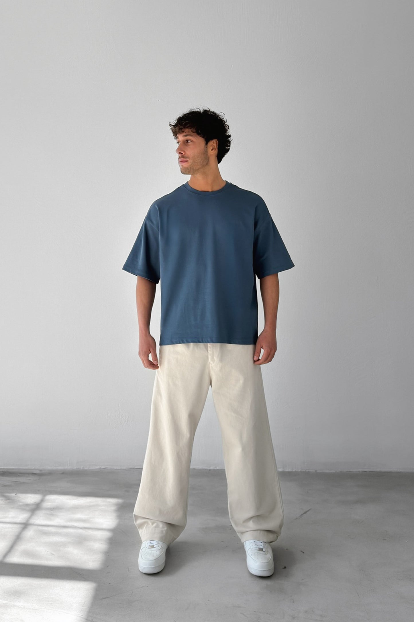 Basic Boxy Fit Indigo T-Shirt
