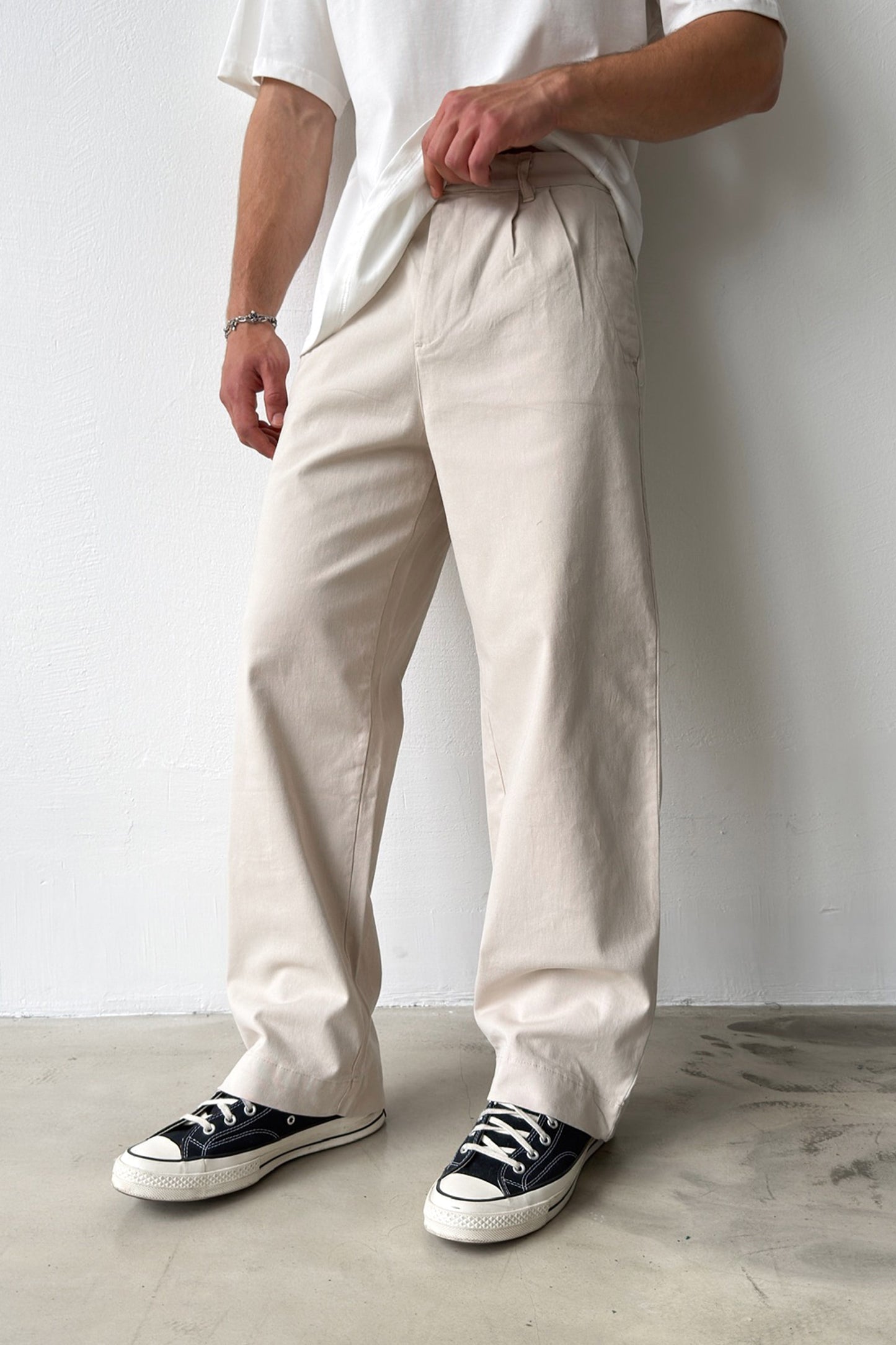 Double Pleated Boyfriend Pants