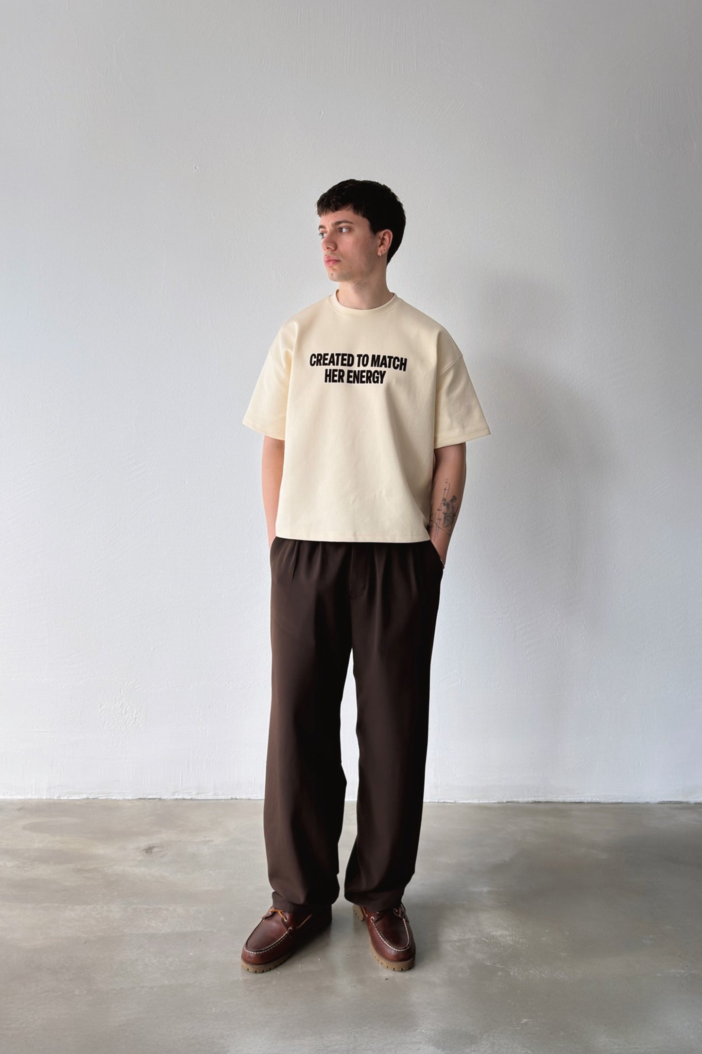 Double Pleated Fabric Trousers