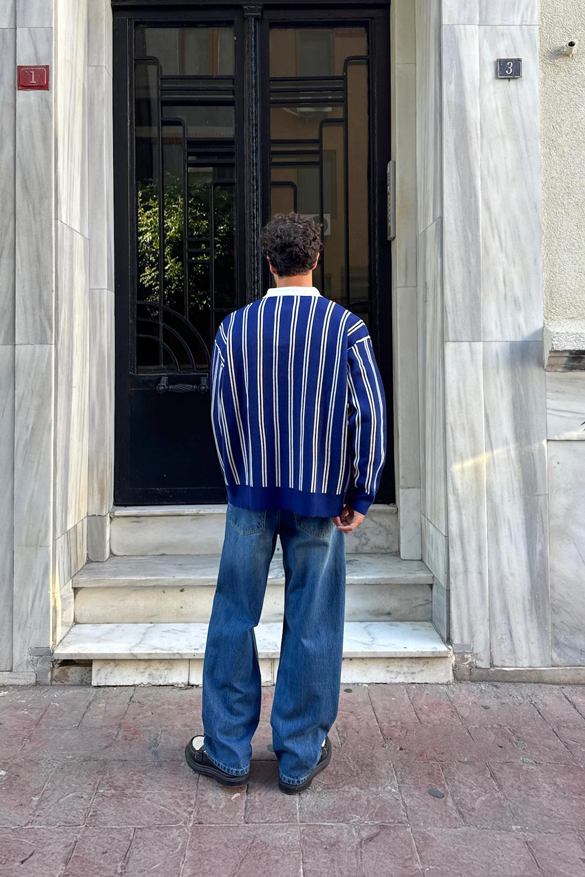 Striped Baggy Fit Blue