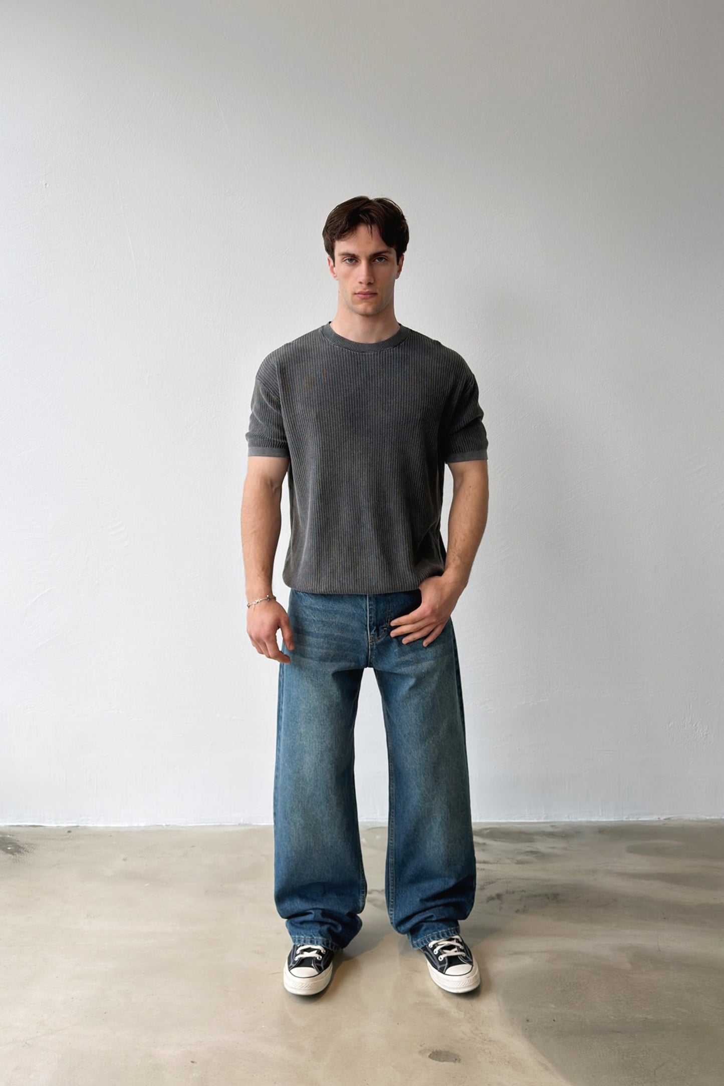 Ribbed Knit T-shirt