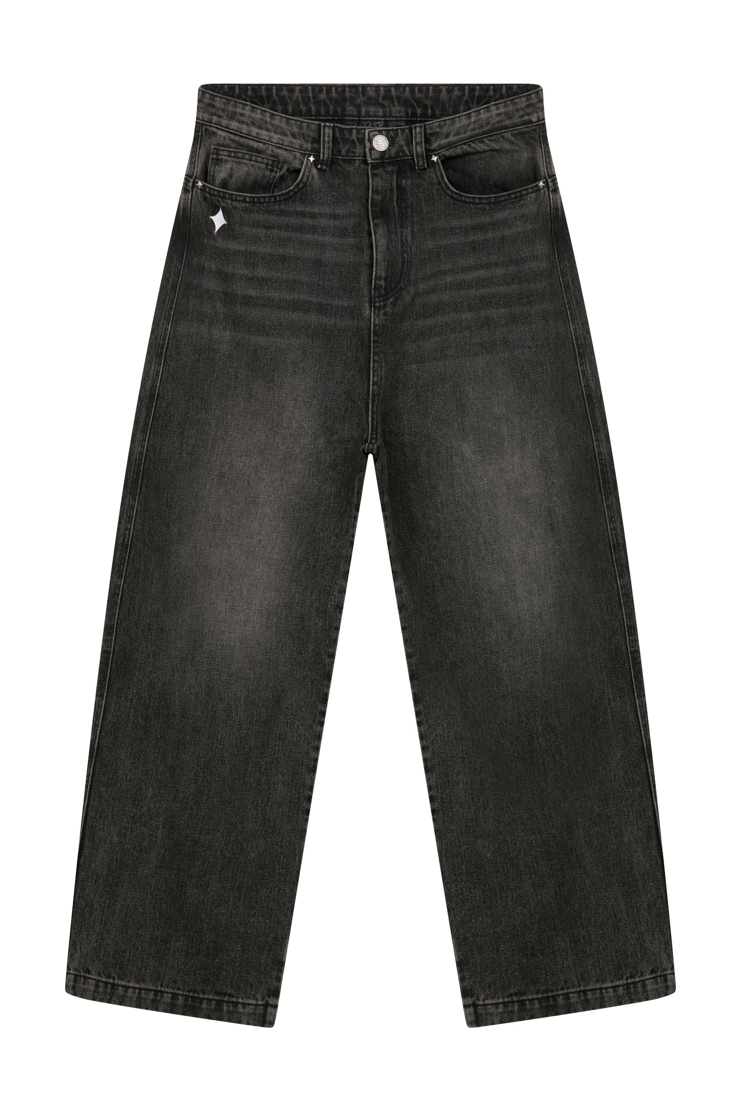 "LFF" EMBROIDERED BAGGY JEAN DARK WASH