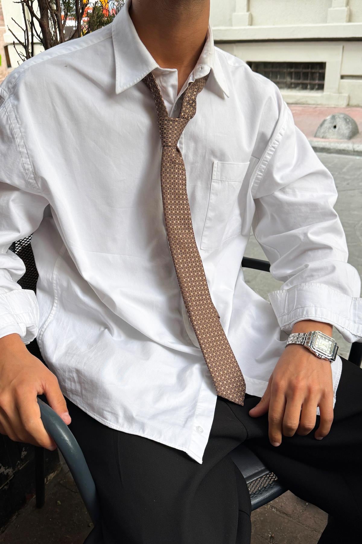 Self-Patterned Tie, Brown