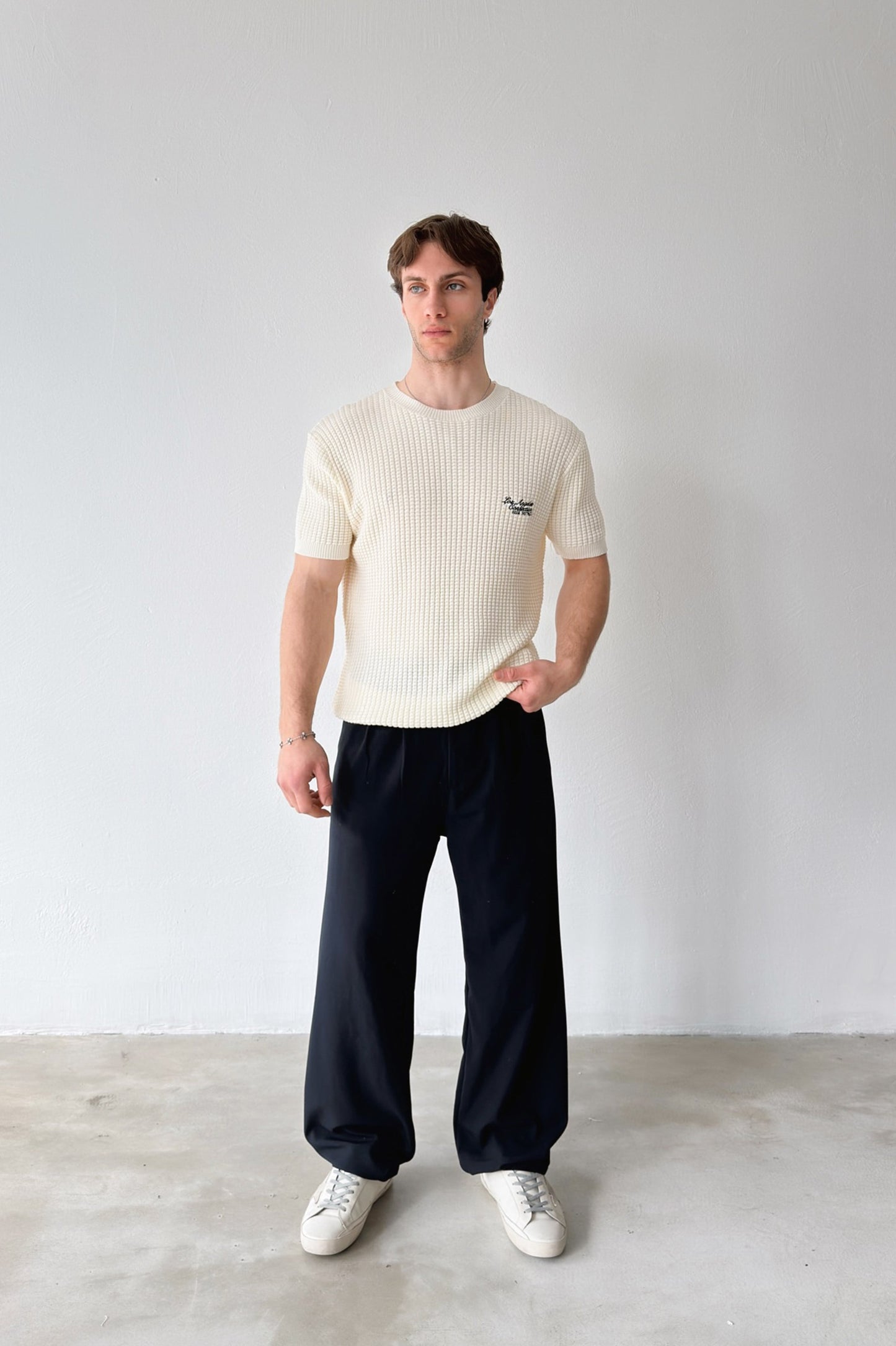 Los Angeles Embroidered Knitted T-shirt