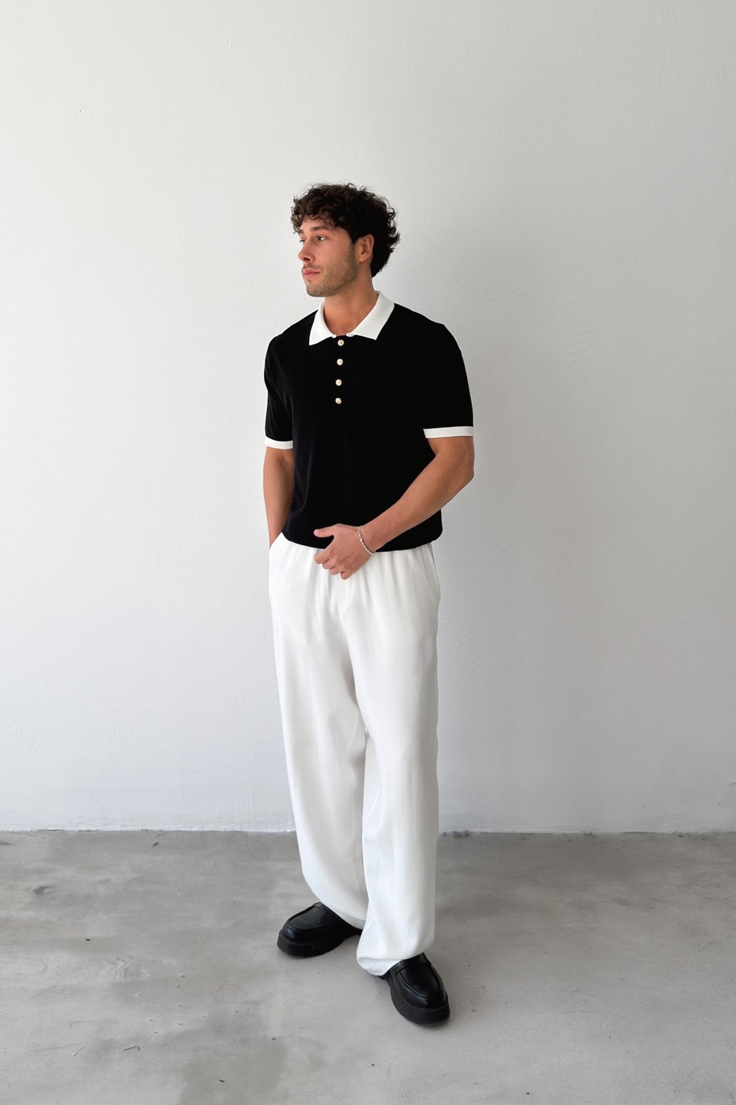 Polo Collar Knit T-shirt