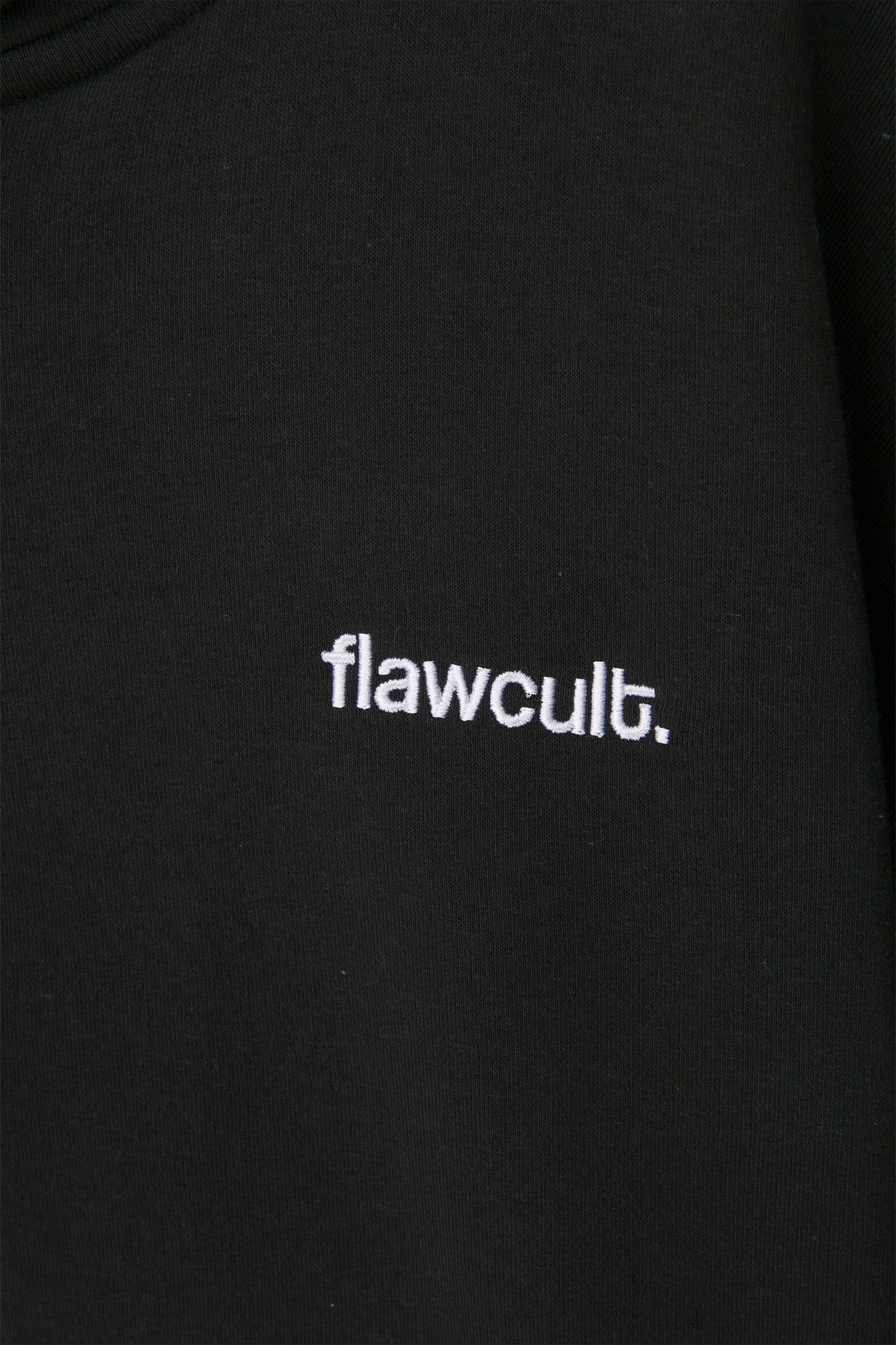 Flawcult bestickter anthrazitfarbener Kapuzenpullover mit Reißverschluss