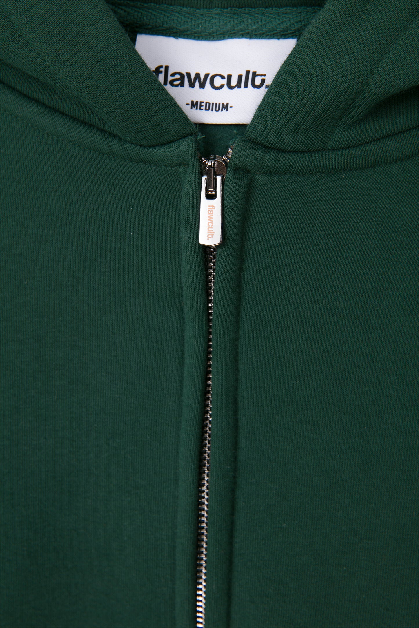Flawcult bestickter grüner Kapuzenpullover mit Reißverschluss