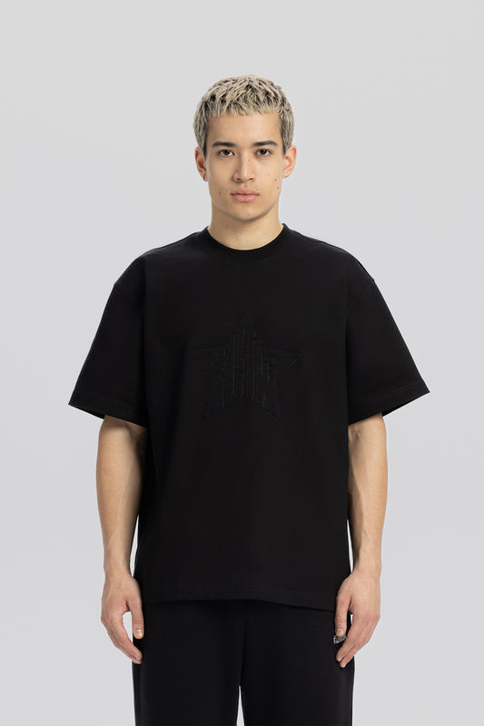 FlawStar besticktes schwarzes T-Shirt