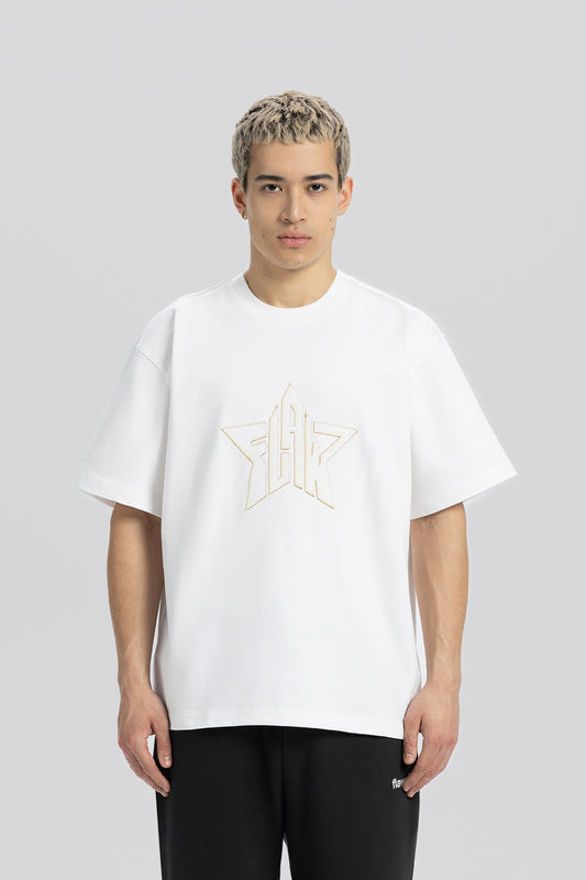 FlawStar besticktes weißes T-Shirt