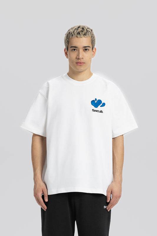 FlawCult Weißes bedrucktes T-Shirt