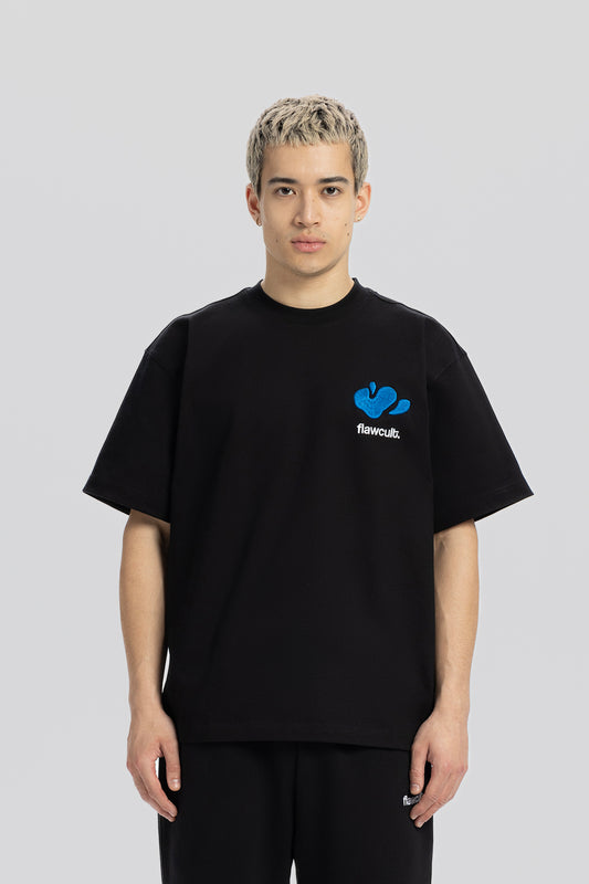 FlawCult Schwarz bedrucktes T-Shirt