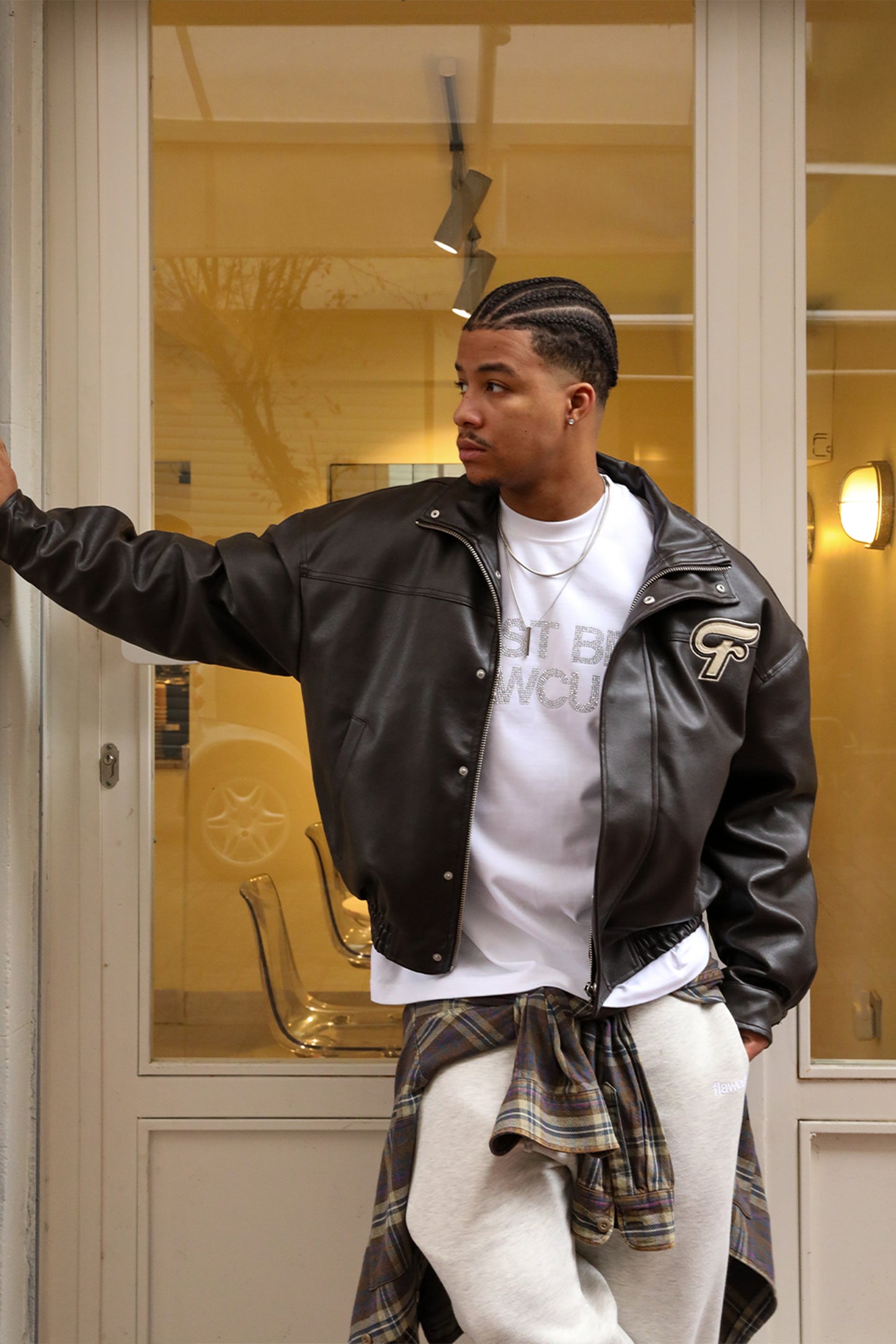 "THE MUST" LEATHER 90'S VINTAGE JACKET BROWN