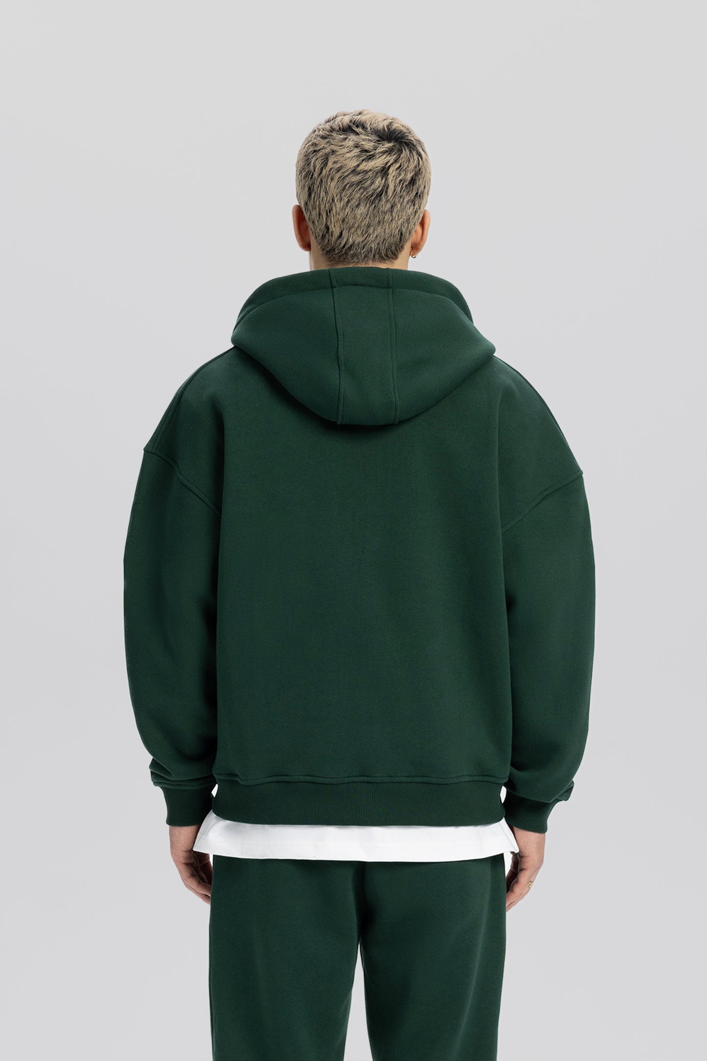 Flawcult bestickter grüner Kapuzenpullover mit Reißverschluss
