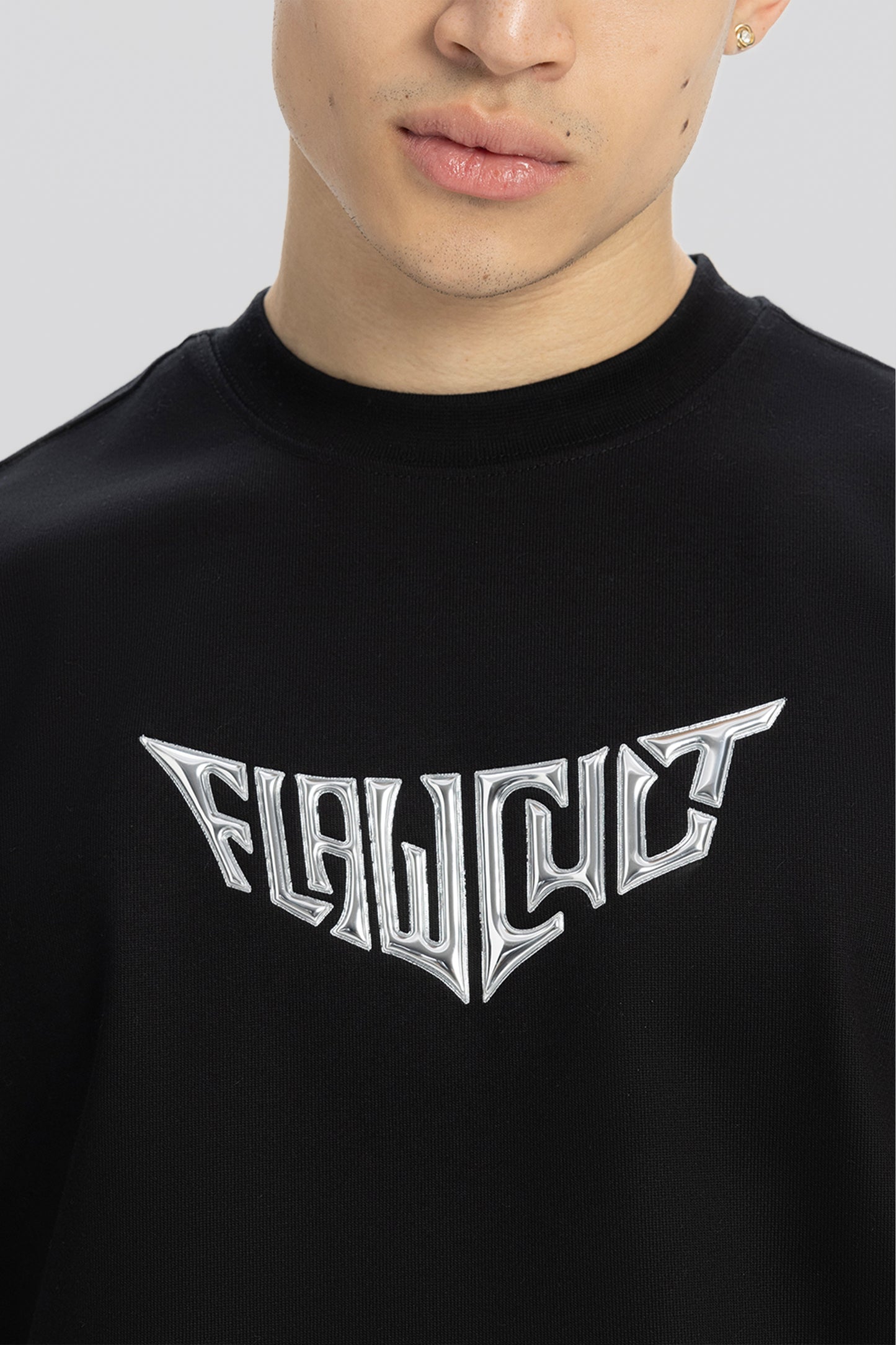 Flawcult Hologram Black Print Tee