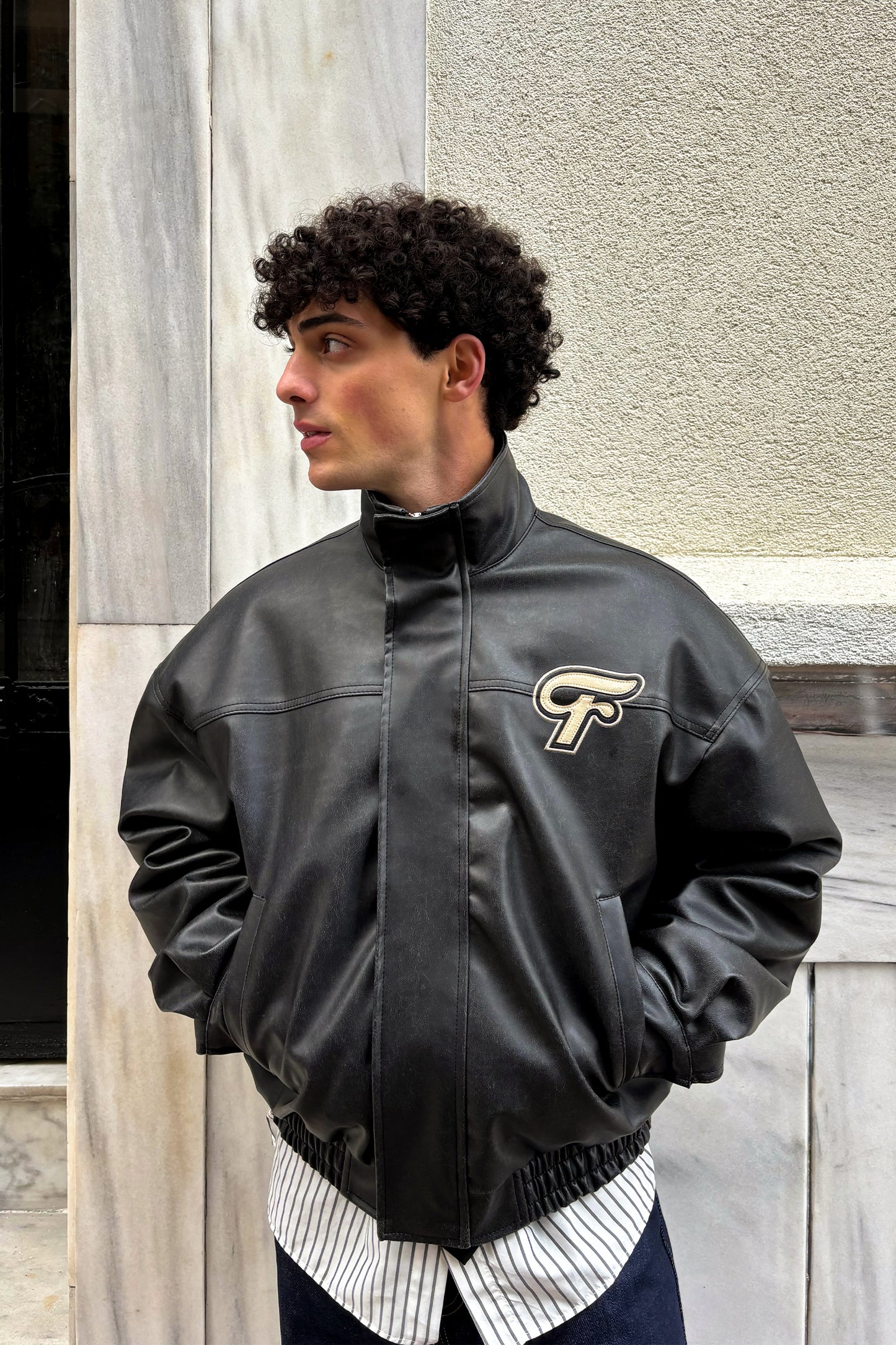 "THE MUST" LEATHER 90'S VINTAGE JACKET BLACK