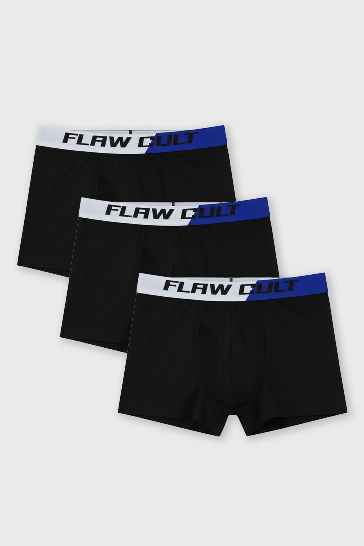 3-Pack Elastic Waist Boxer Shorts, Black