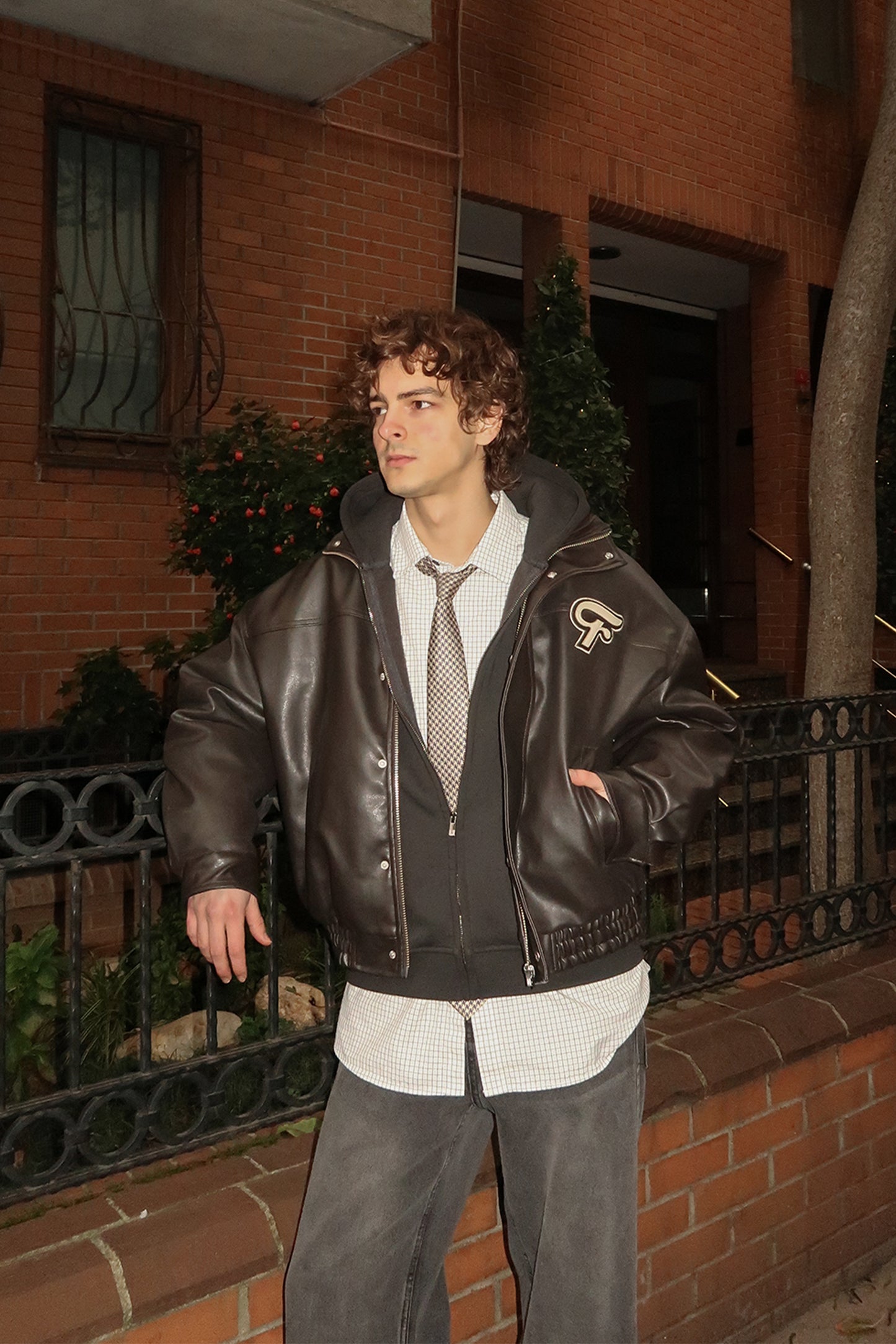 "THE MUST" LEATHER 90'S VINTAGE JACKET BROWN
