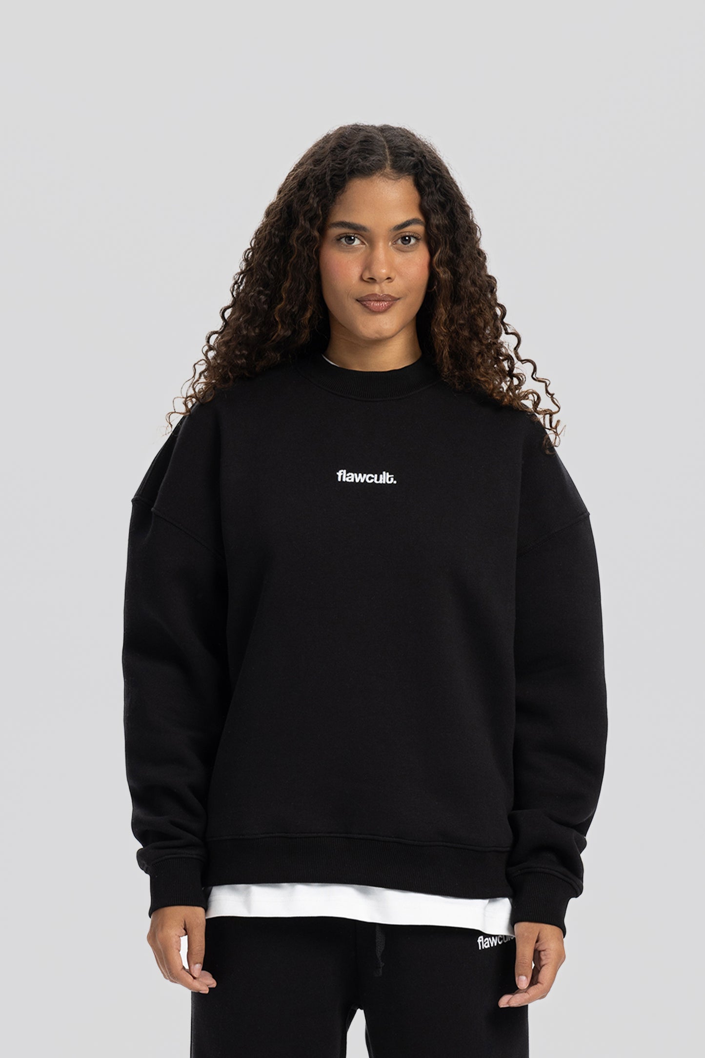 Flawcult besticktes schwarzes Sweatshirt
