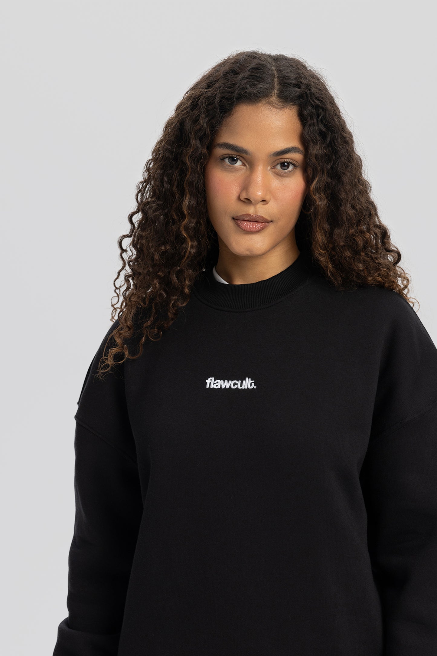Flawcult besticktes schwarzes Sweatshirt