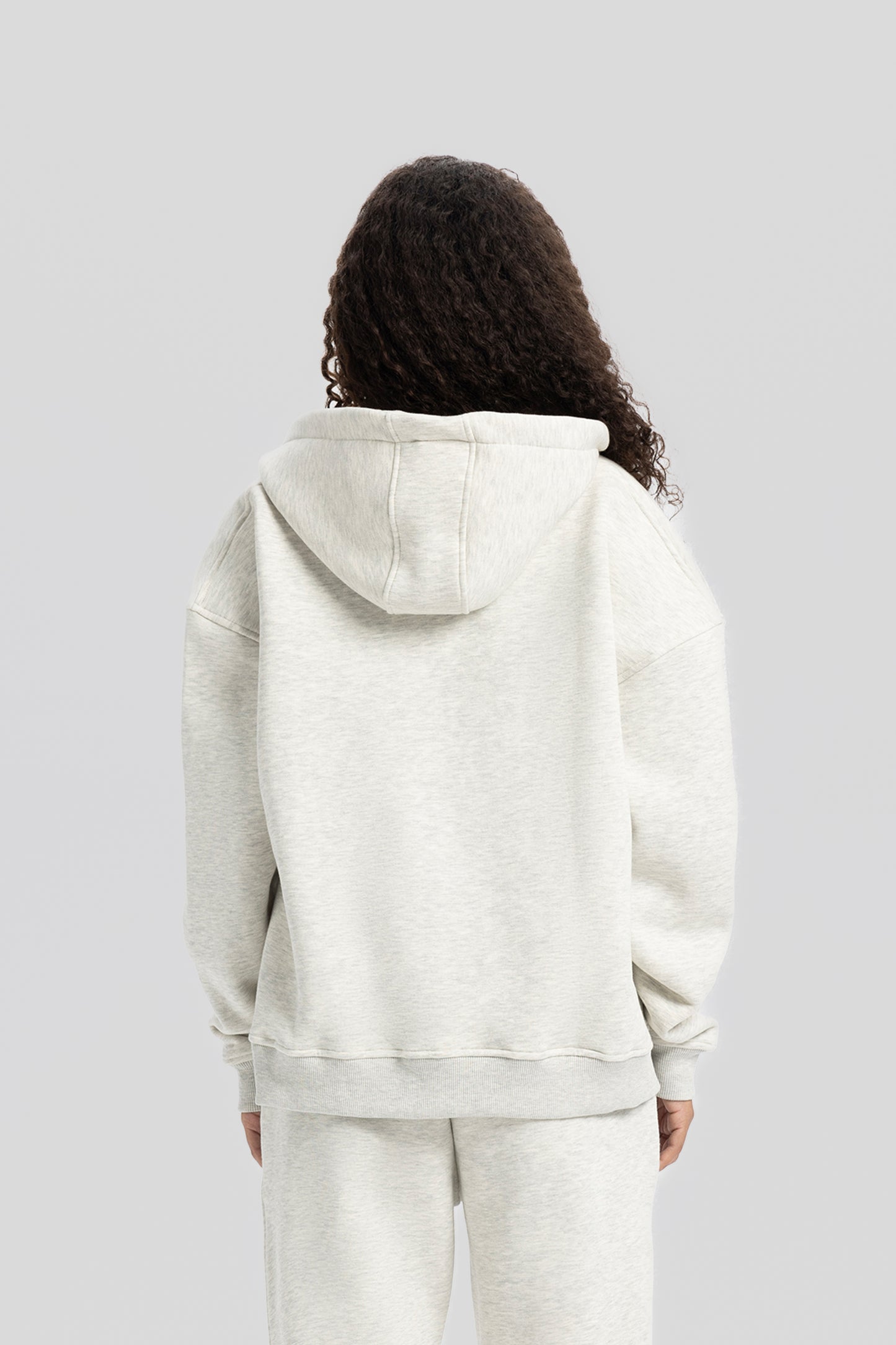 Flawcult bestickter grauer Kapuzenpullover mit Reißverschluss