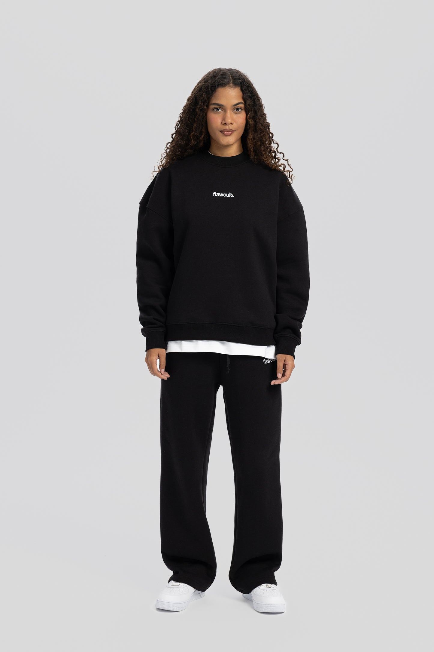 Flawcult besticktes schwarzes Sweatshirt