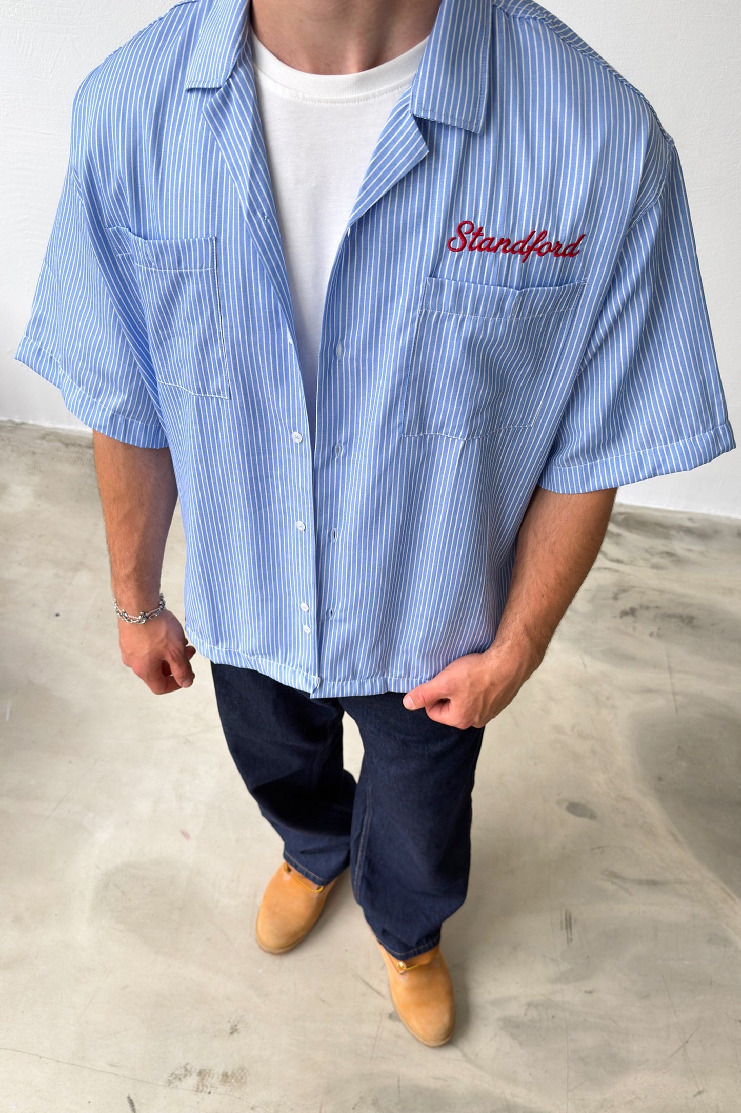 Apache Collar Stanford Embroidered Oversize Shirt