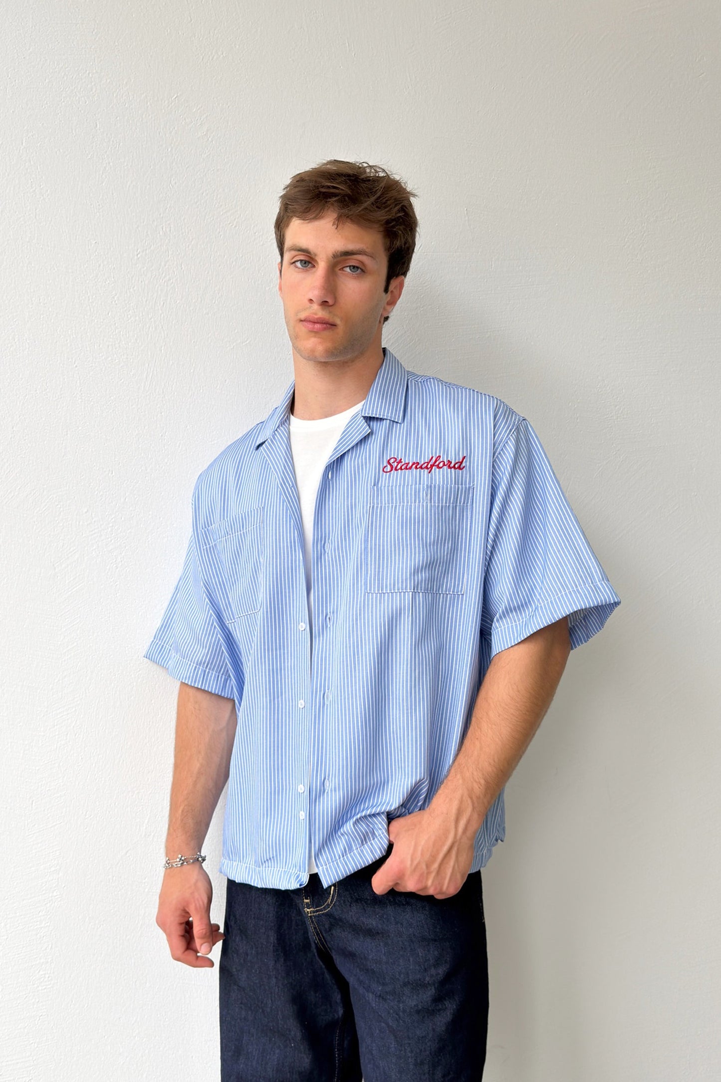 Apache Collar Stanford Embroidered Oversize Shirt