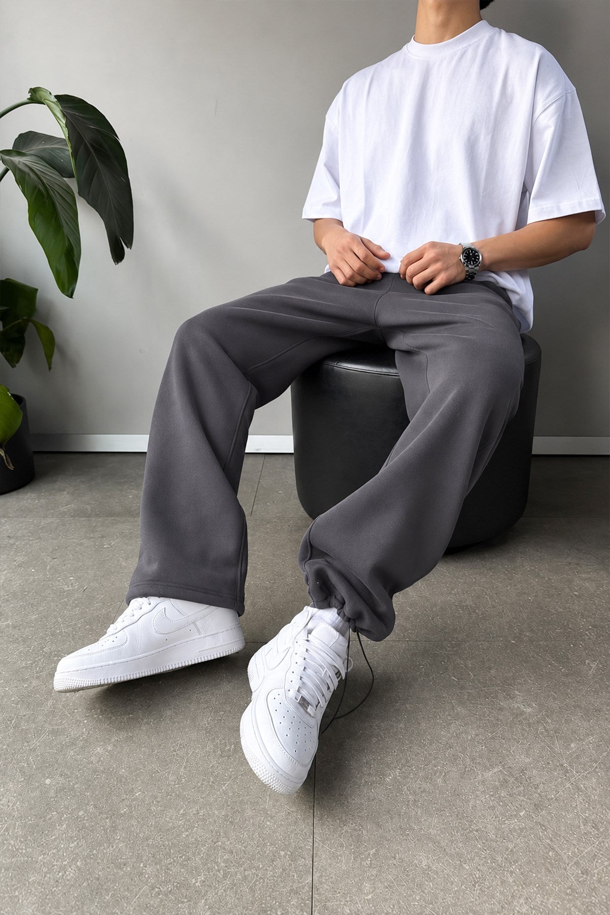 Adjustable Leg Basic Sweatpants