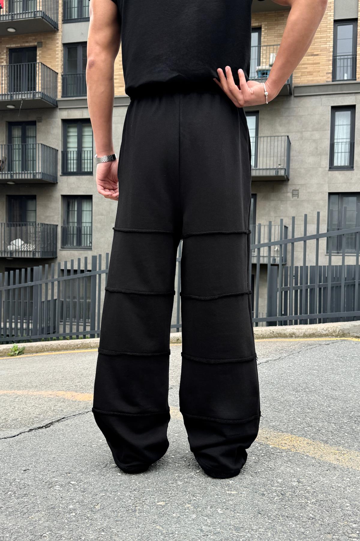 Bad Layers Oversize Sweatpants with Elastic Waistband, Black