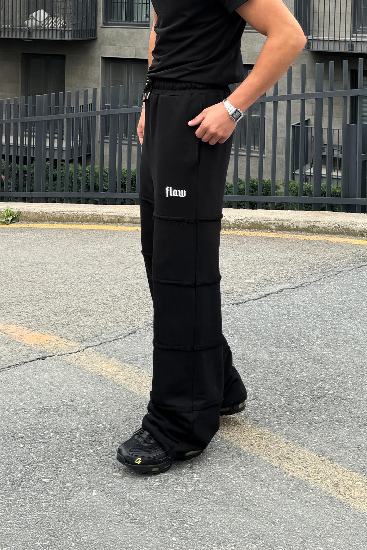 Bad Layers Oversize Sweatpants with Elastic Waistband, Black