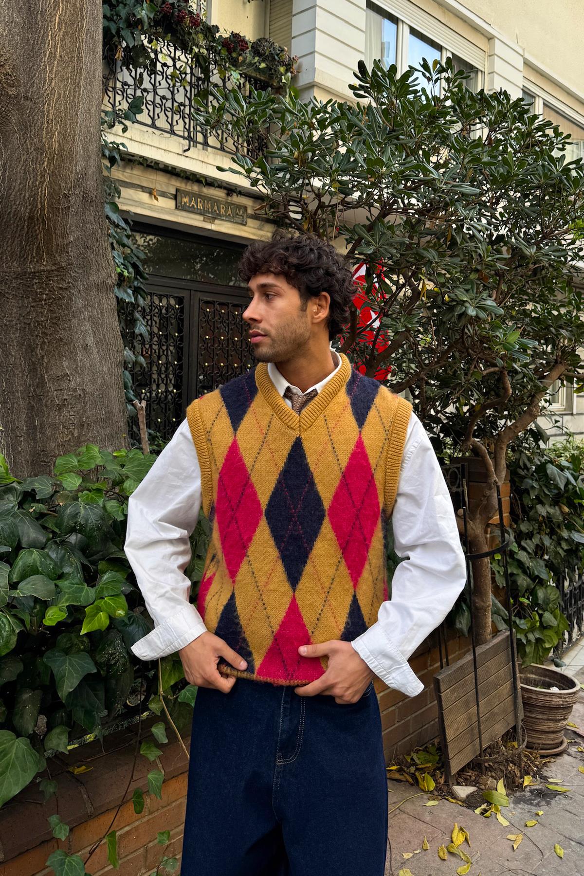 Baklava Pattern Knitted Sweater