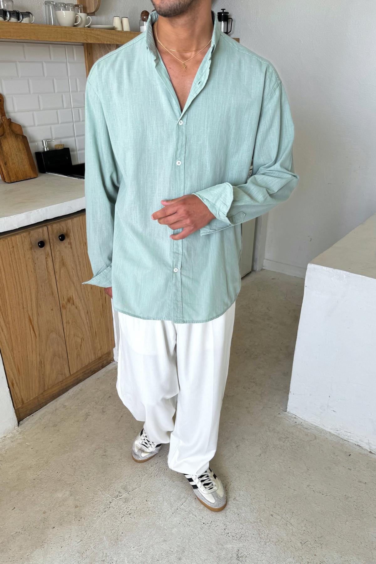 Basic Light Linen Shirt Light Khaki