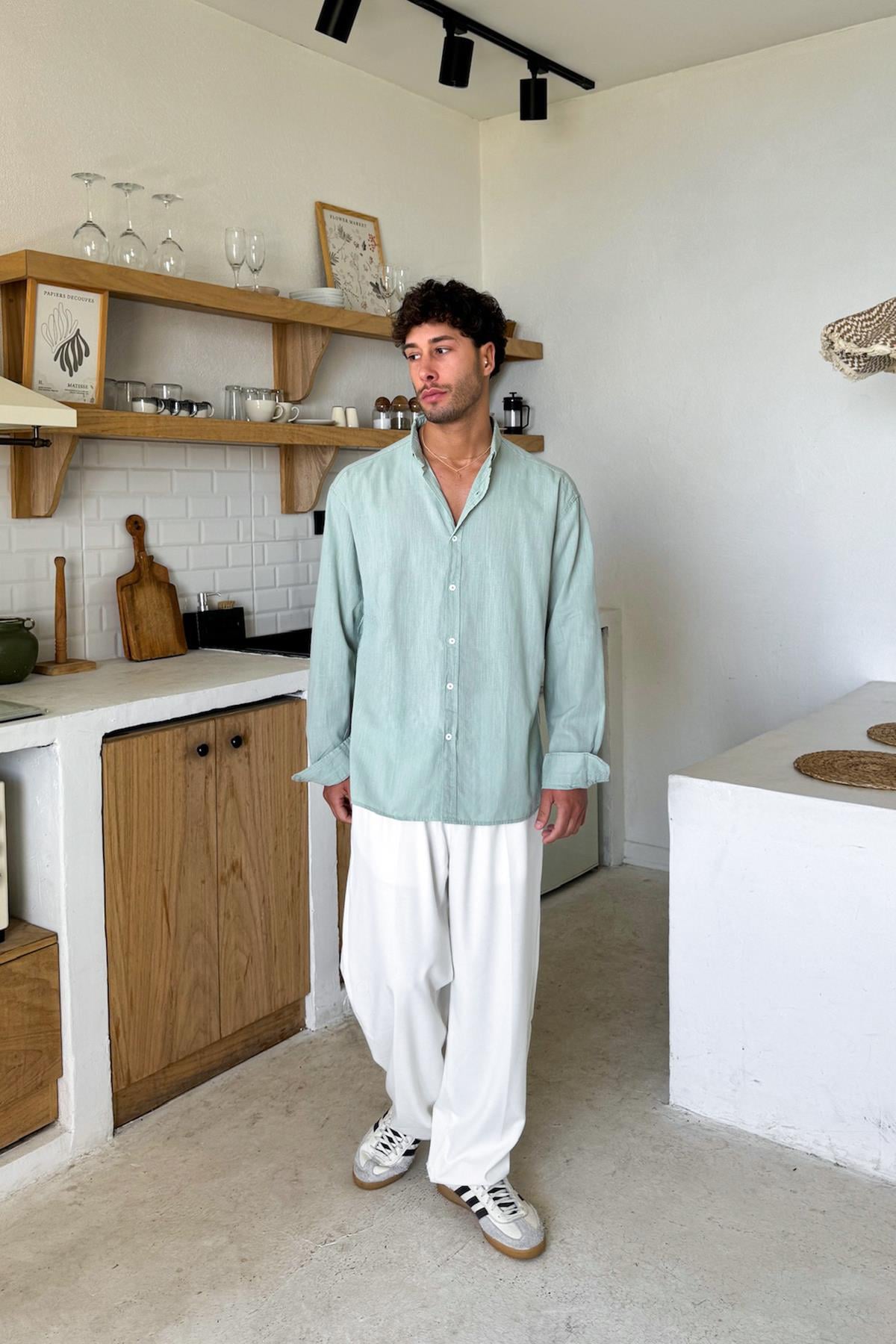 Basic Light Linen Shirt Light Khaki
