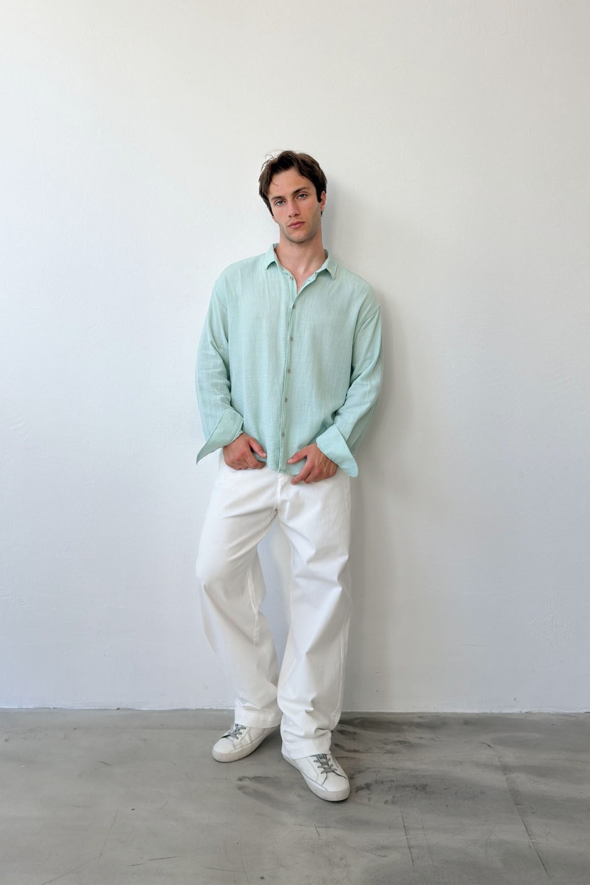 Basic Light Linen Shirt Light Khaki