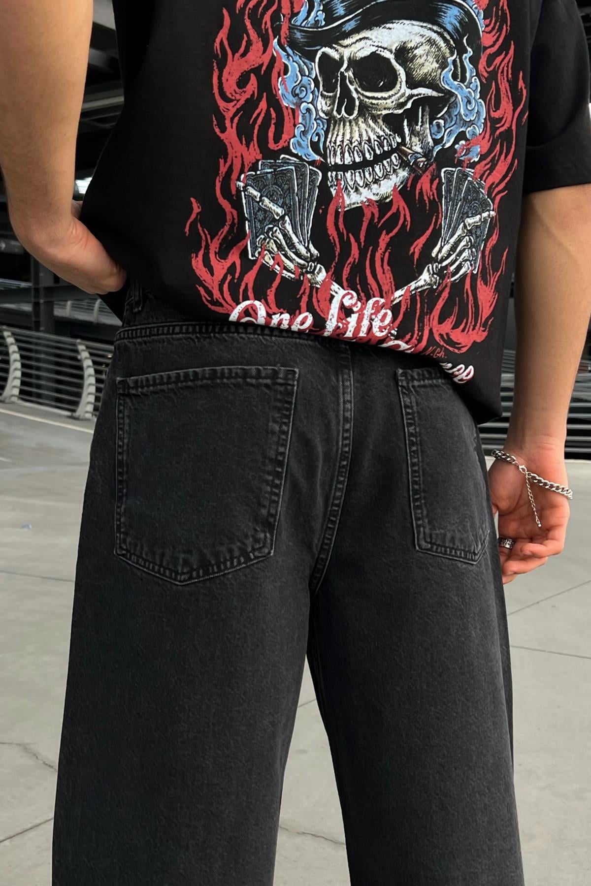 Basic Baggy Jeans Anthracite