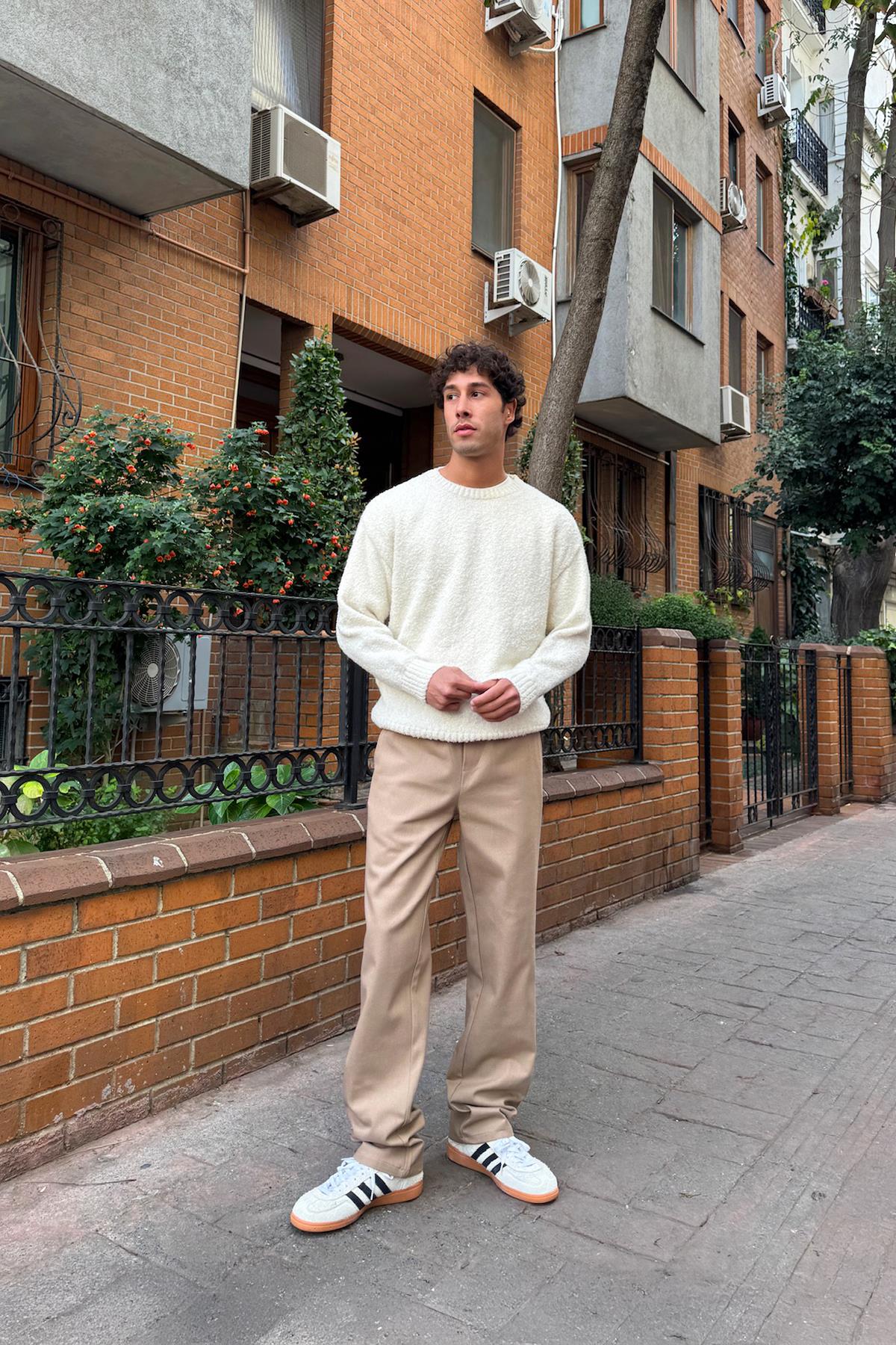Basic Regular Gabardine Trousers, Mink