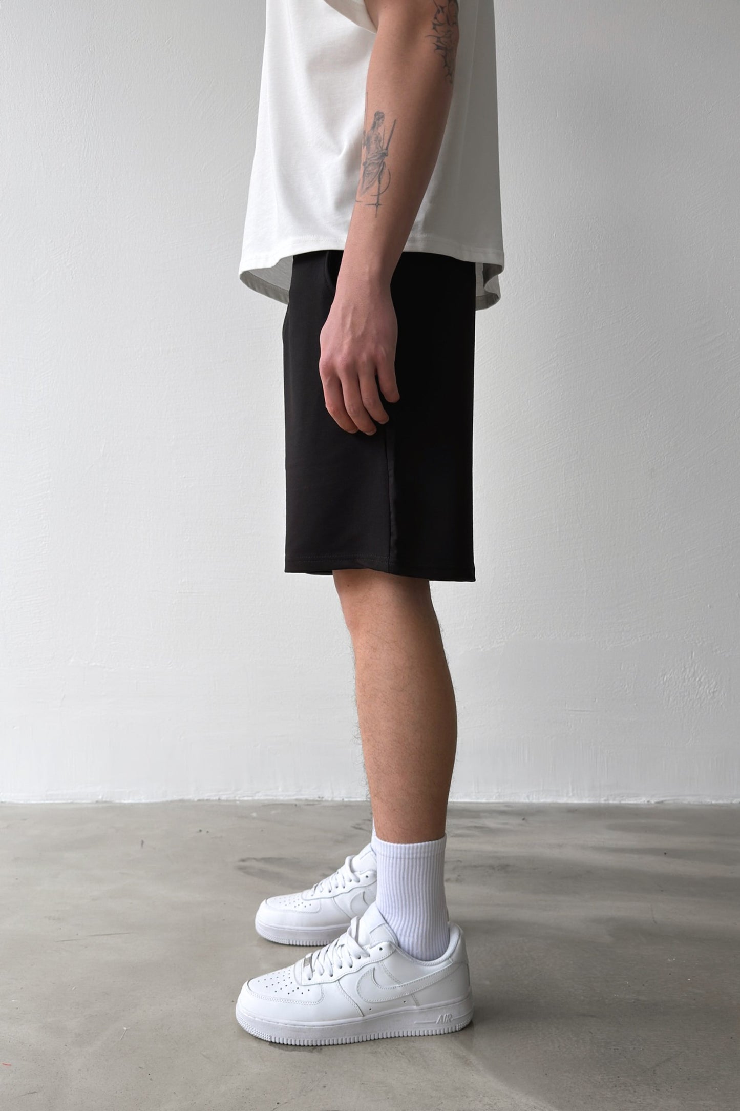 Basic Black Shorts with Elastic Waistband
