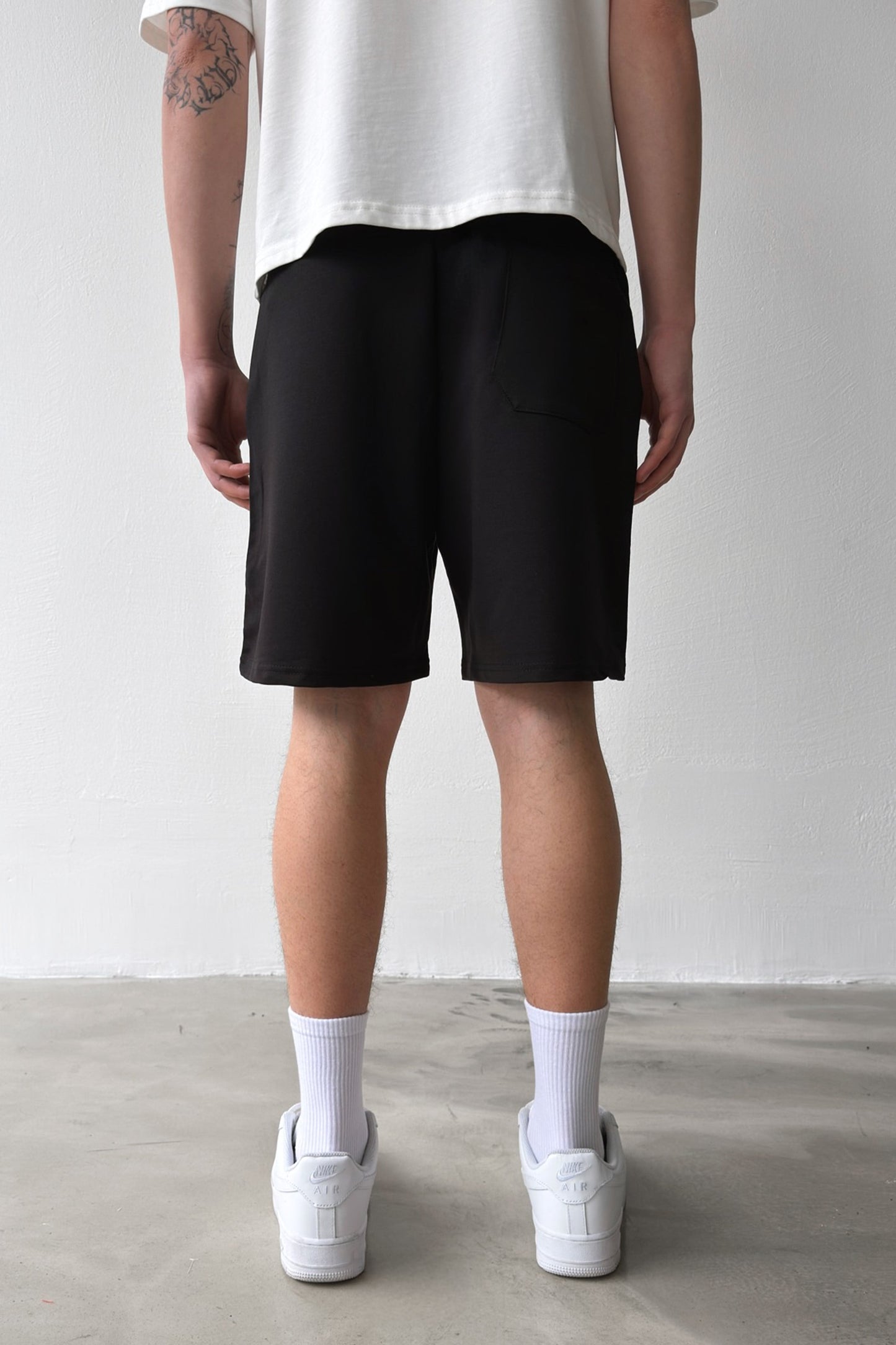 Basic Black Shorts with Elastic Waistband